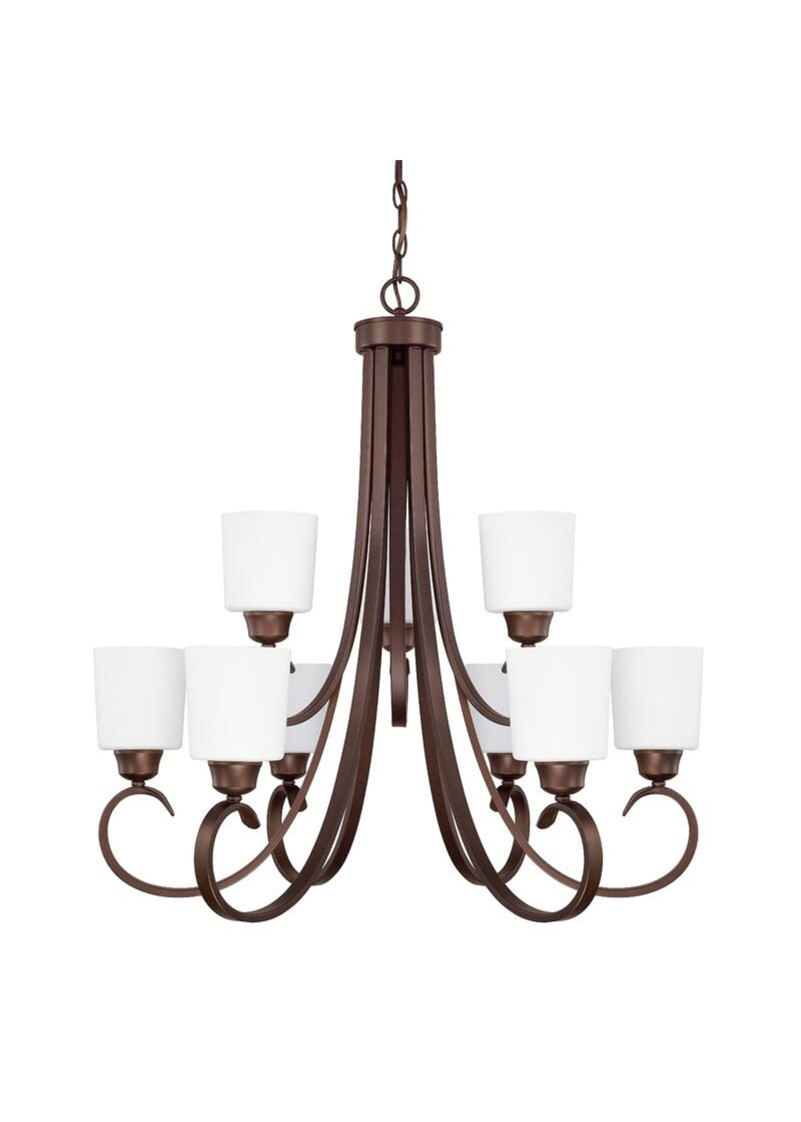 *Emer 9 - Light Shaded Classic / Traditional Chandelier - Bronze