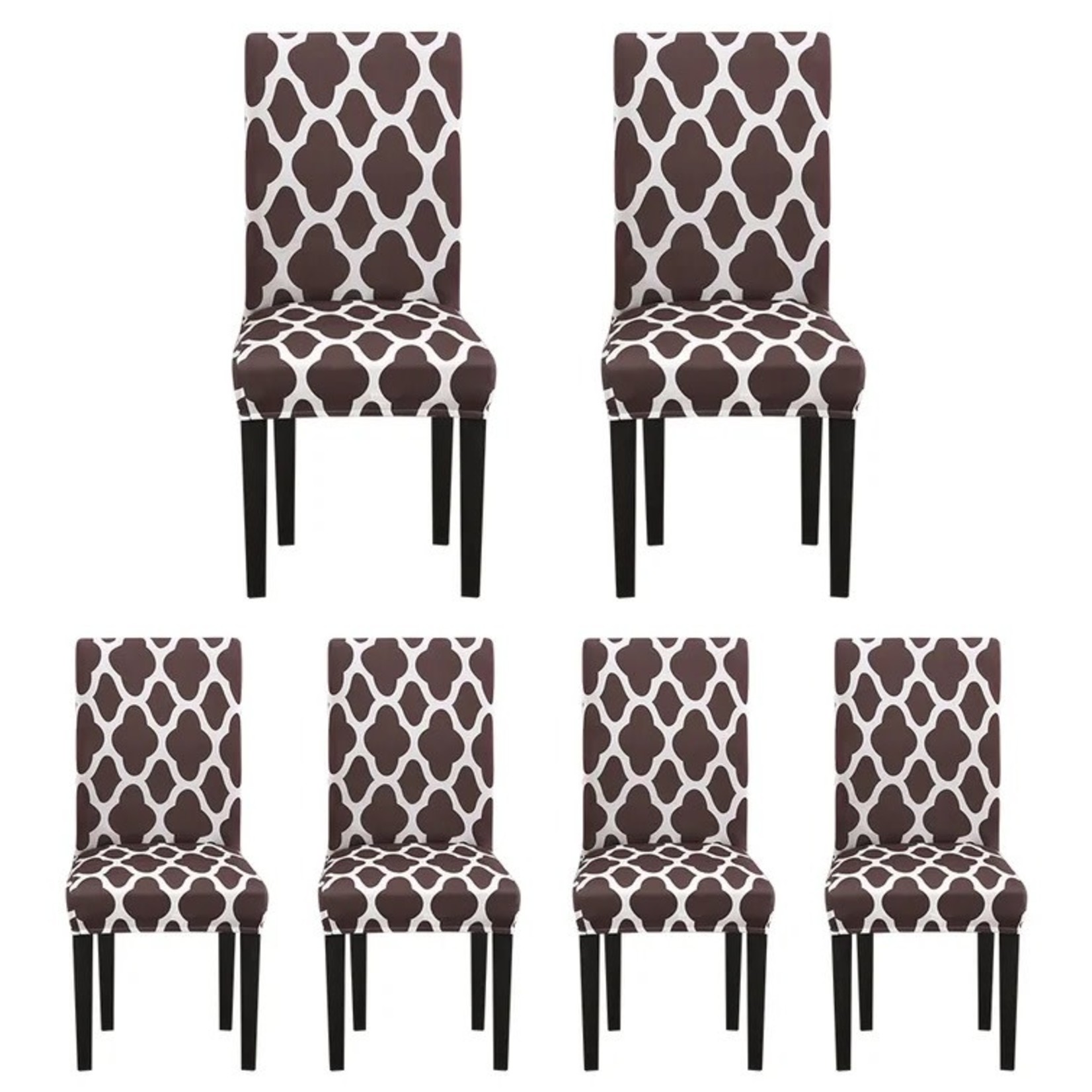 *Stretch Spandex Elastic Chair Cover For Dining Room  Seat Slipcover - Set of 6 - Coffee - Final Sale