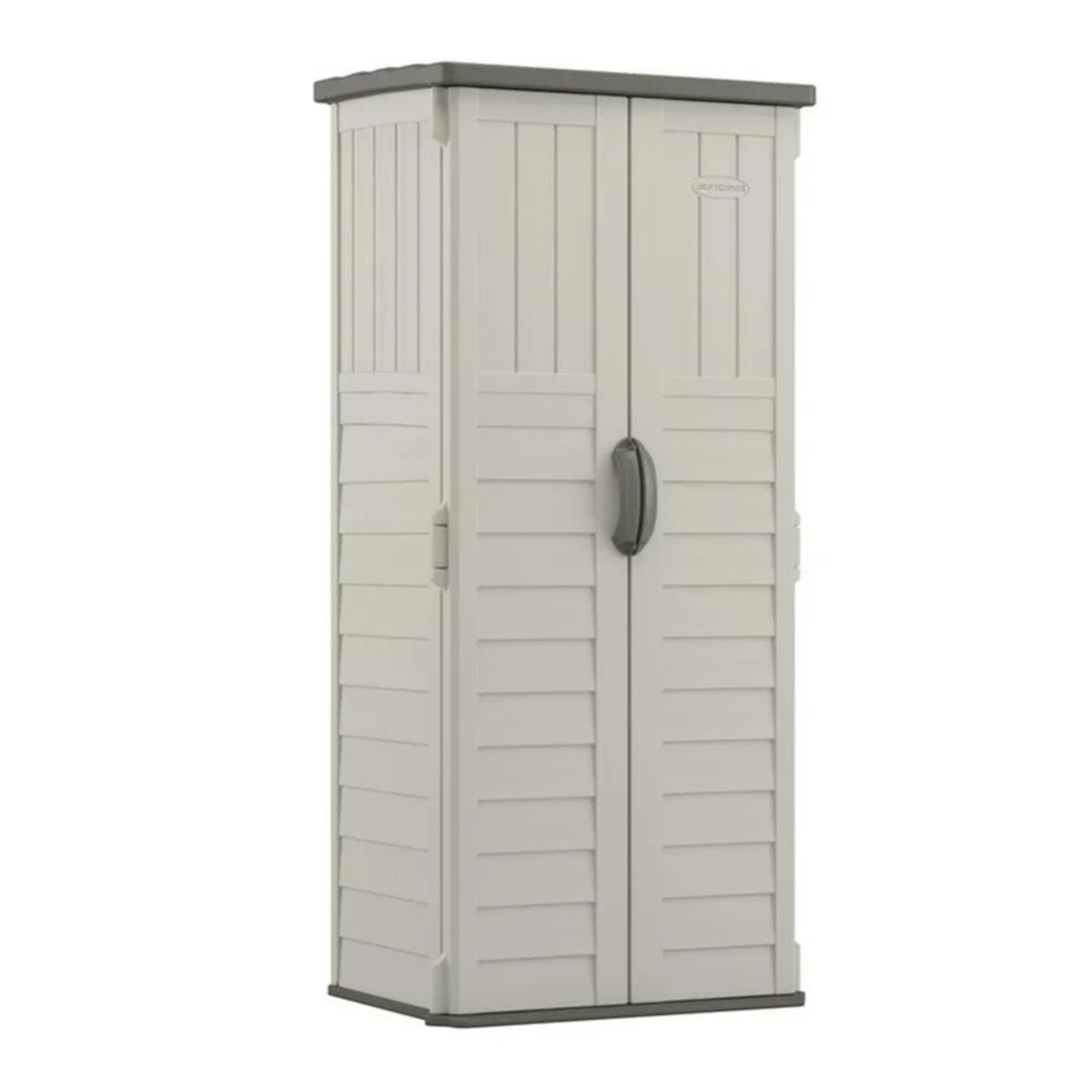 *2'8 1/4" W x 6' H Vanilla Resin Outdoor Plastic Vertical Tool Shed