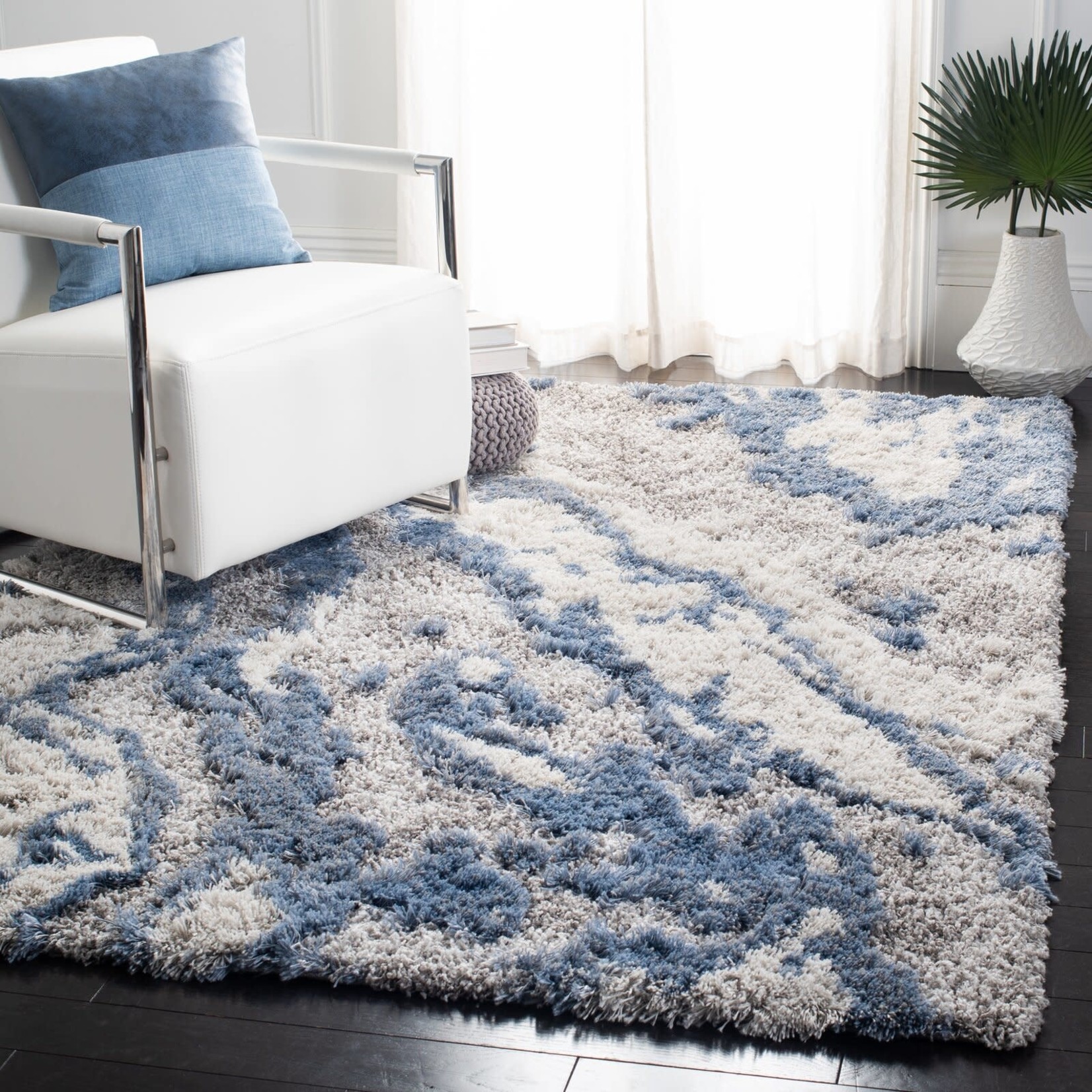 *11' x 15' Tristan Abstract Gray/Blue Area Rug
