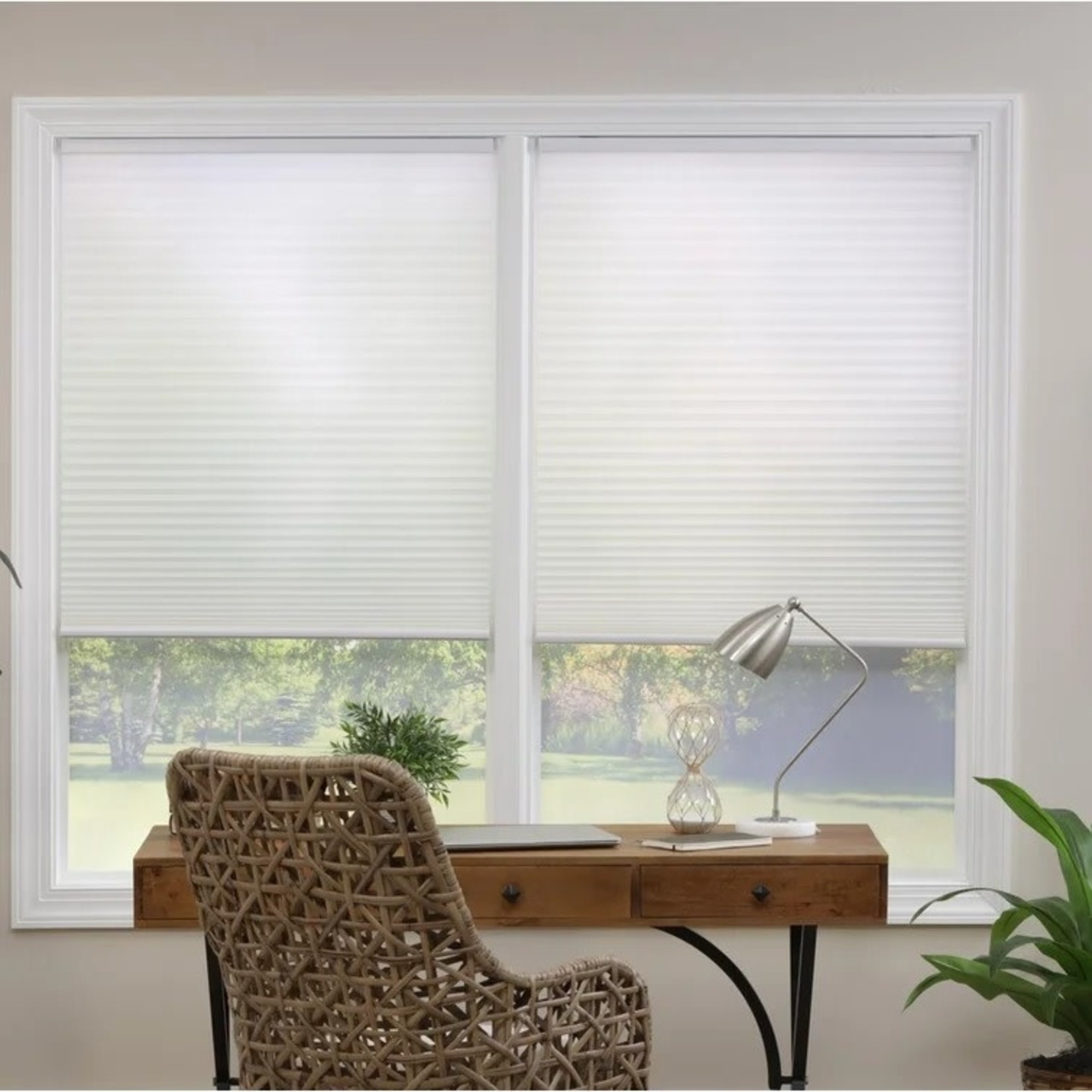 *40.5" x 72" Cordless Double Semi-Sheer Cellular - White Shade - Final Sale