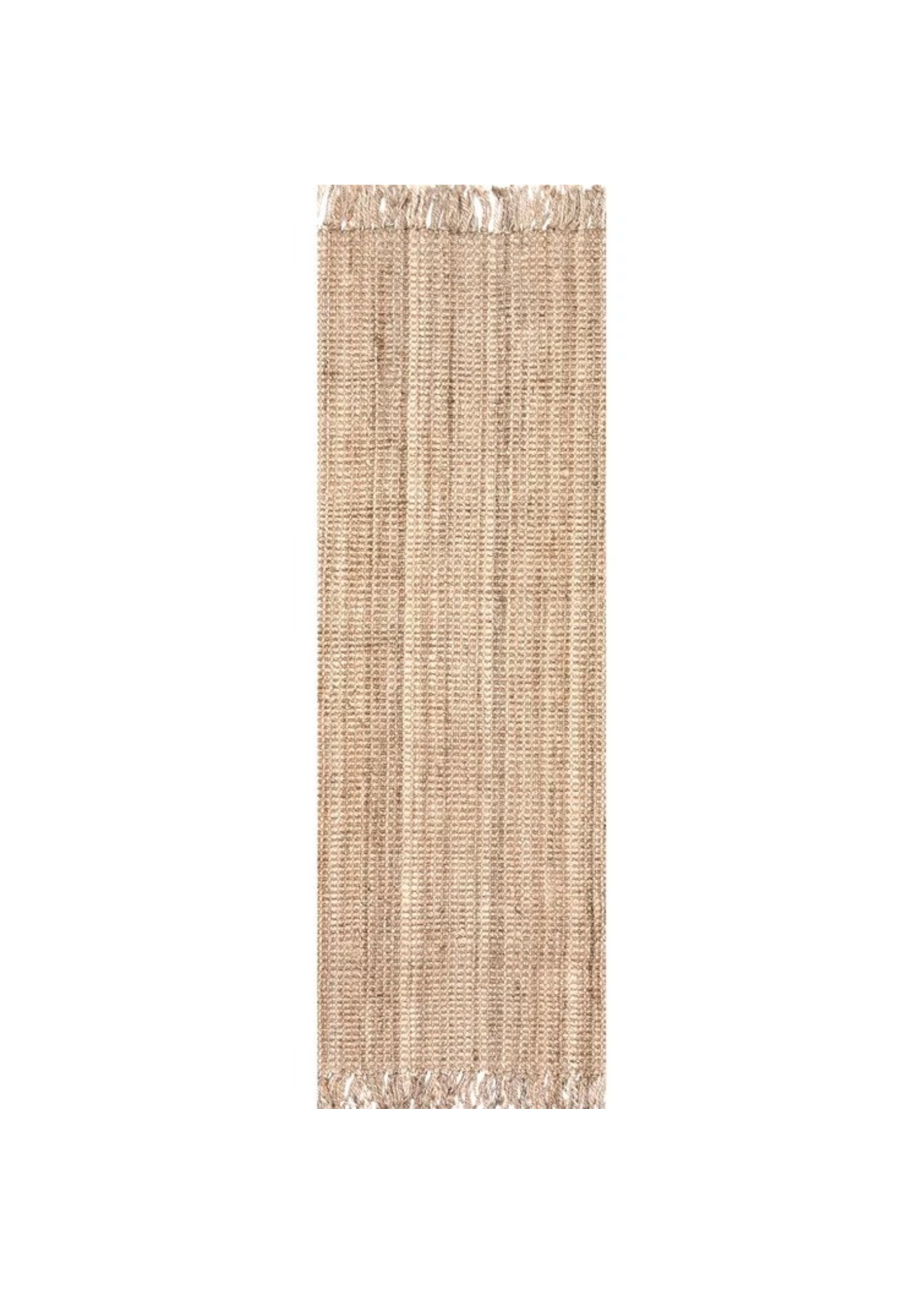 *2'6" x 12' Heathfield Natural Fiber Hand-Knotted Brown Area Rug