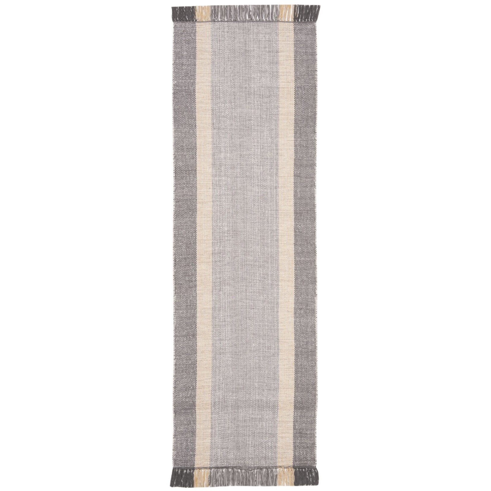*2'3 x 7' Aitken Handmade Flatweave Cotton Gray/Beige Area Rug