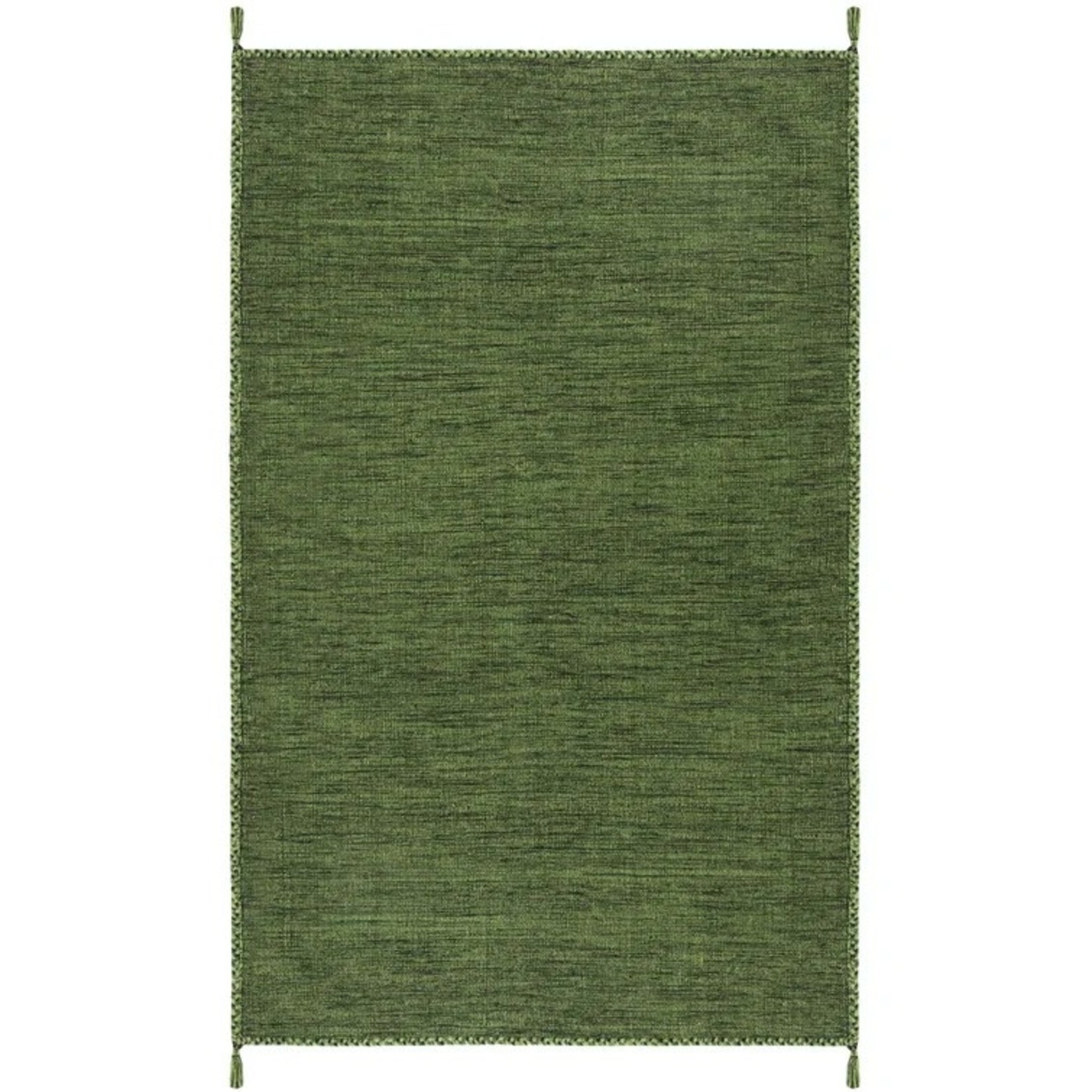 *2' x 3' Amaral Hand-Woven Cotton Green/Black Area Rug