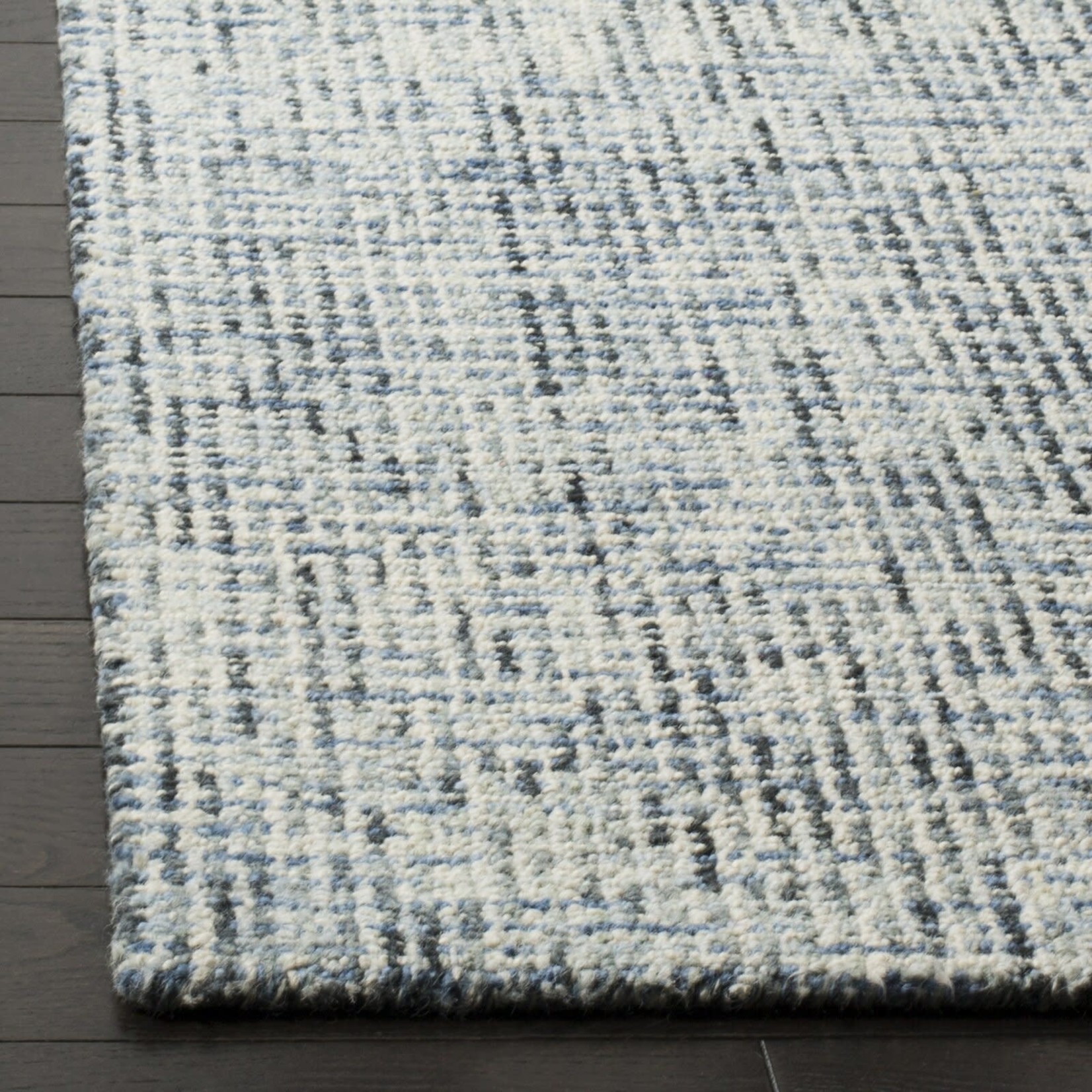 *2' x 3' Handmade Tufted Wool Blue/Charcoal Area Rug