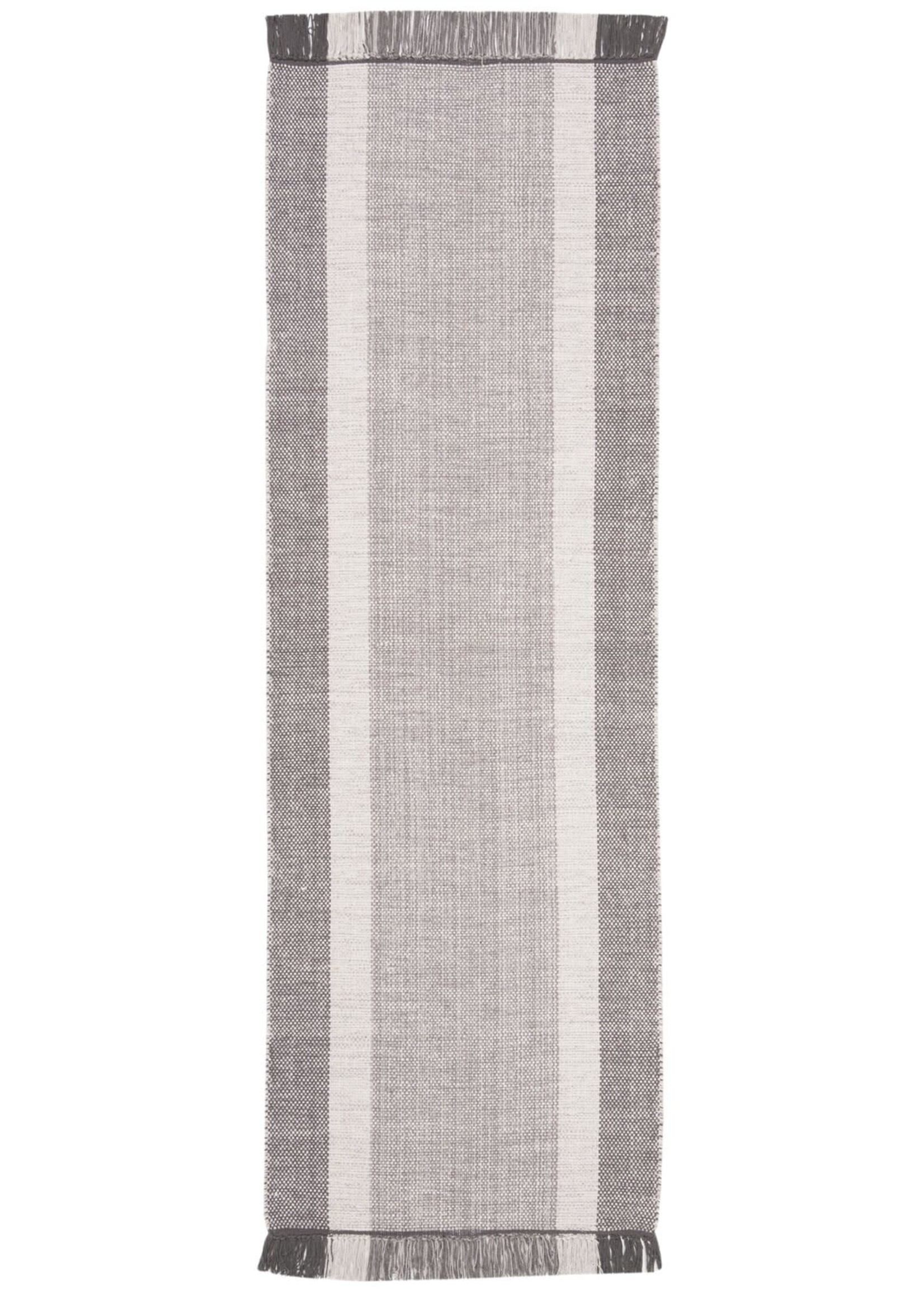 *2'3 x 7' Zoltan Handmade Flatweave Cotton Gray Area Rug