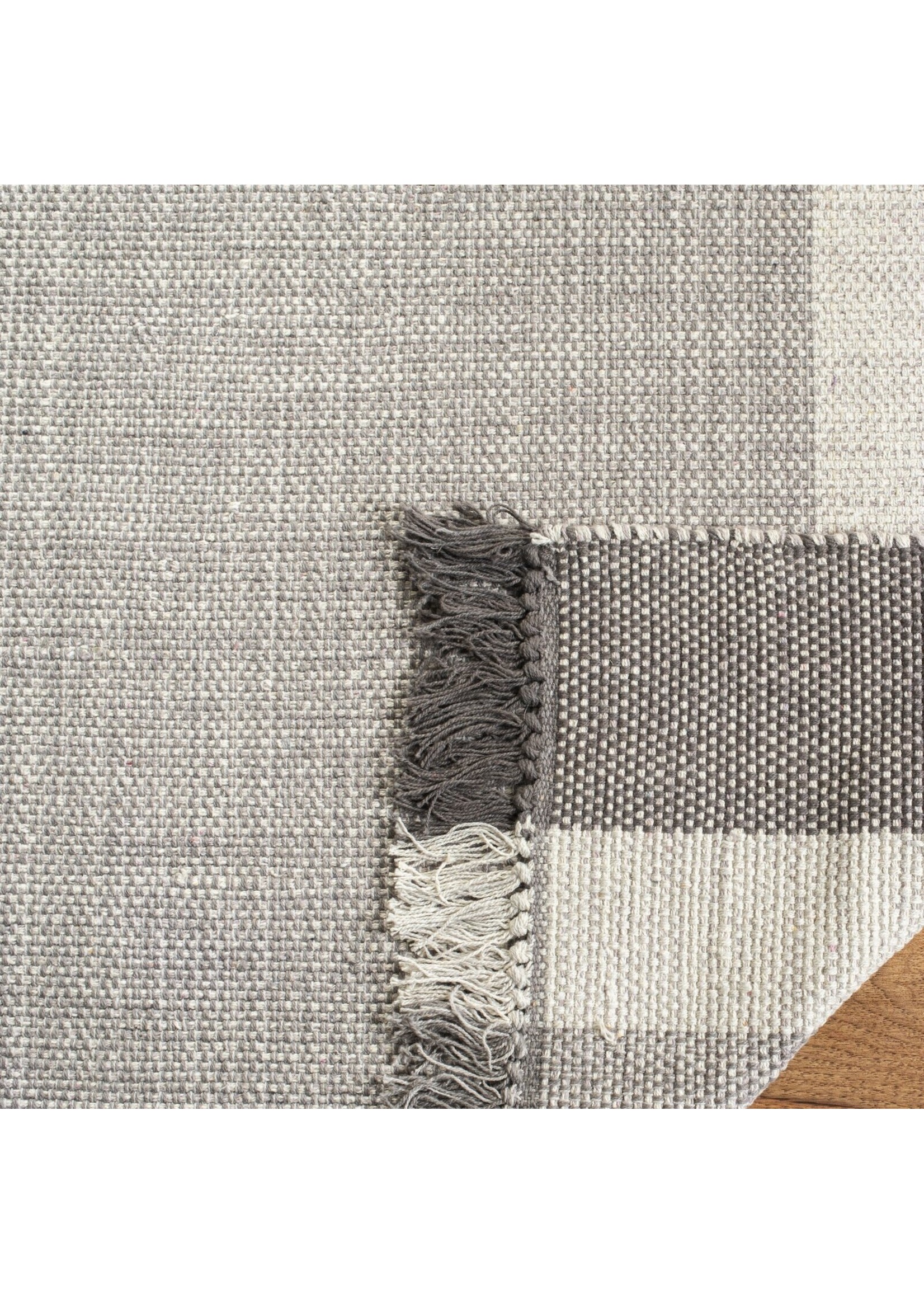 *2'3 x 7' Zoltan Handmade Flatweave Cotton Gray Area Rug
