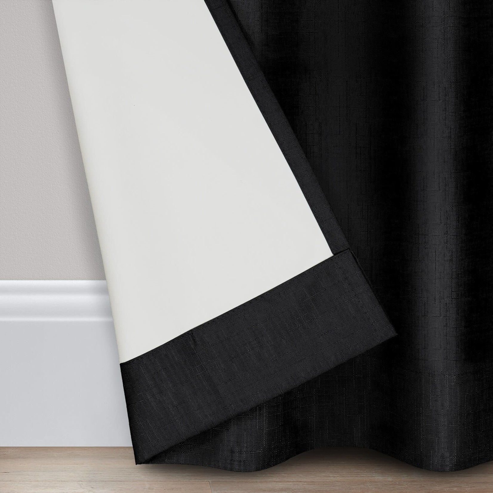 *42" x 63" - Antonioni Solid Blackout Thermal Rod Pocket Curtain Panels - Set of 2