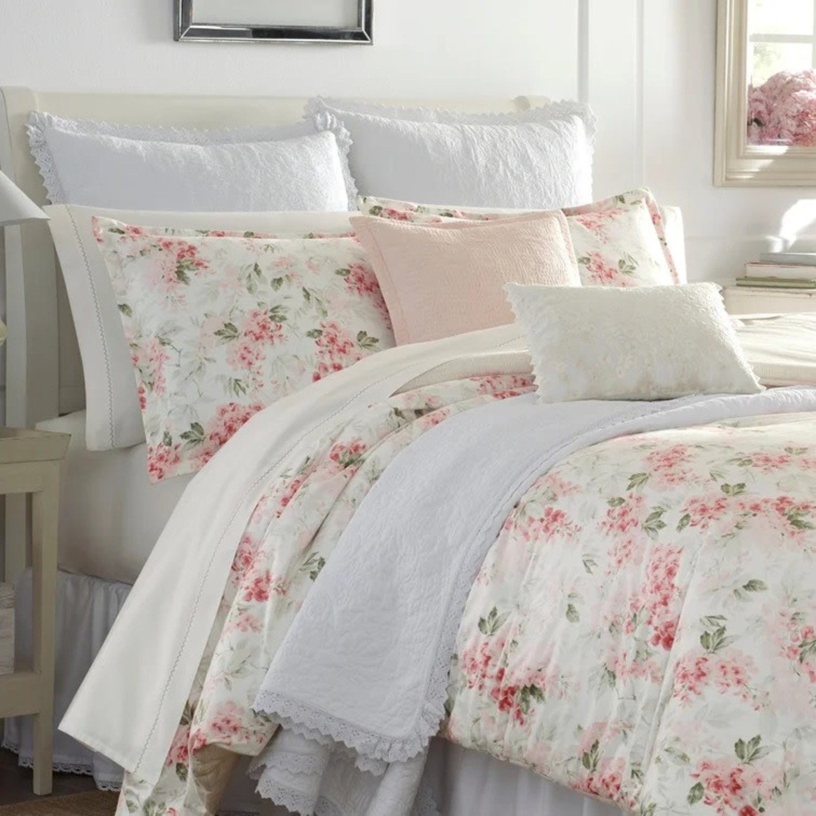 *King - Lidia Pink Velvet Reversible Comforter Set - Final Sale