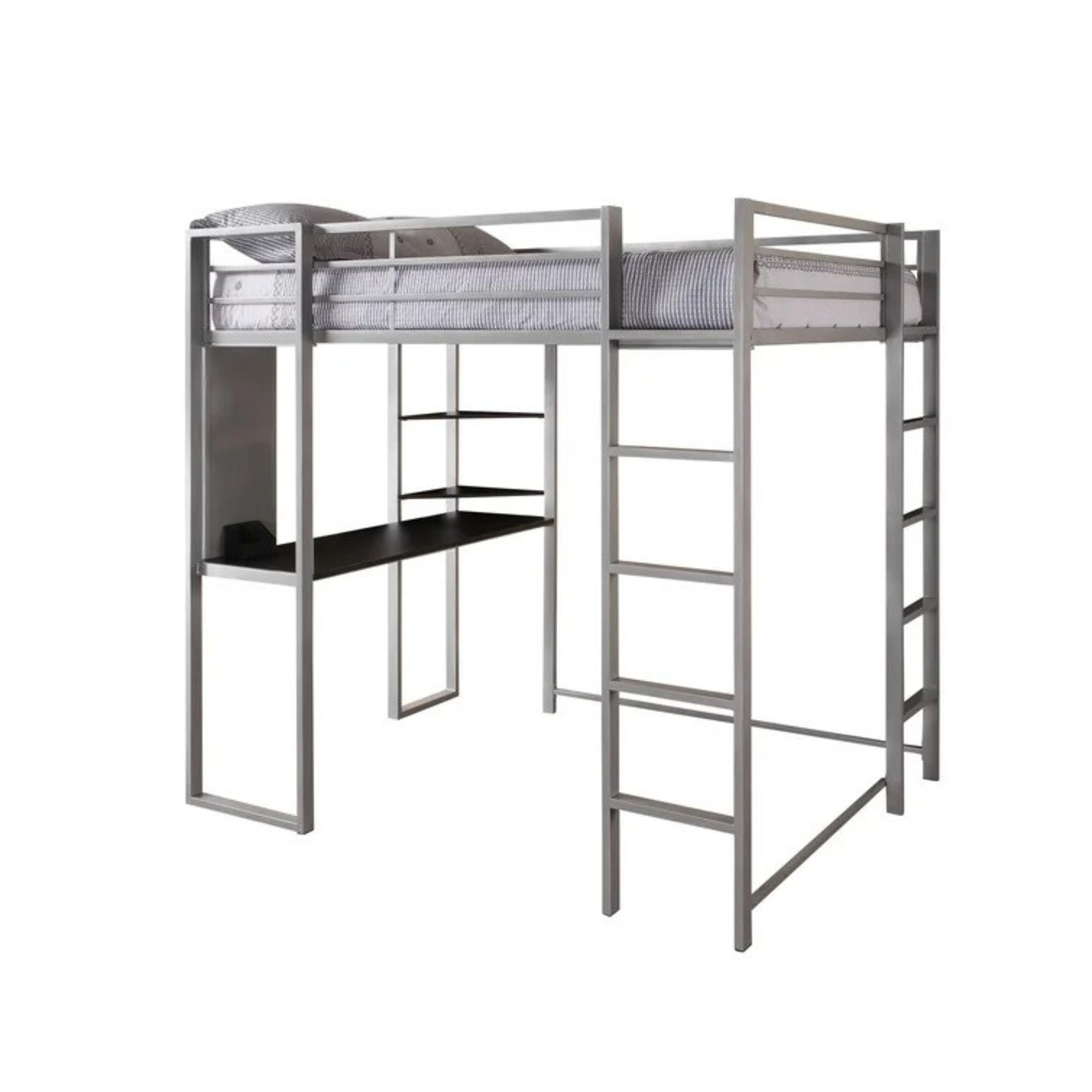 *Full - Loft Bed with Bookcase by Mack & Milo - Silver