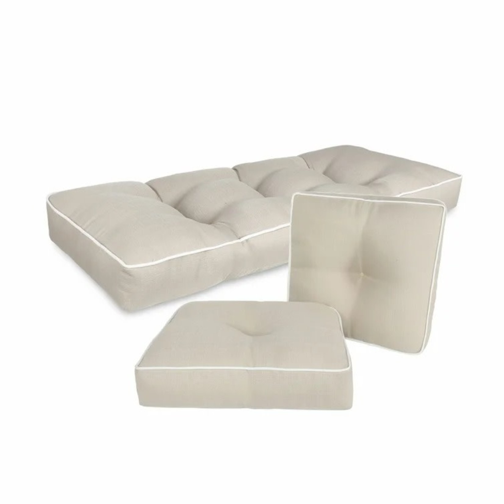 *Outdoor/Indoor 3-Piece Wicker Seat Cushion Set - Beige