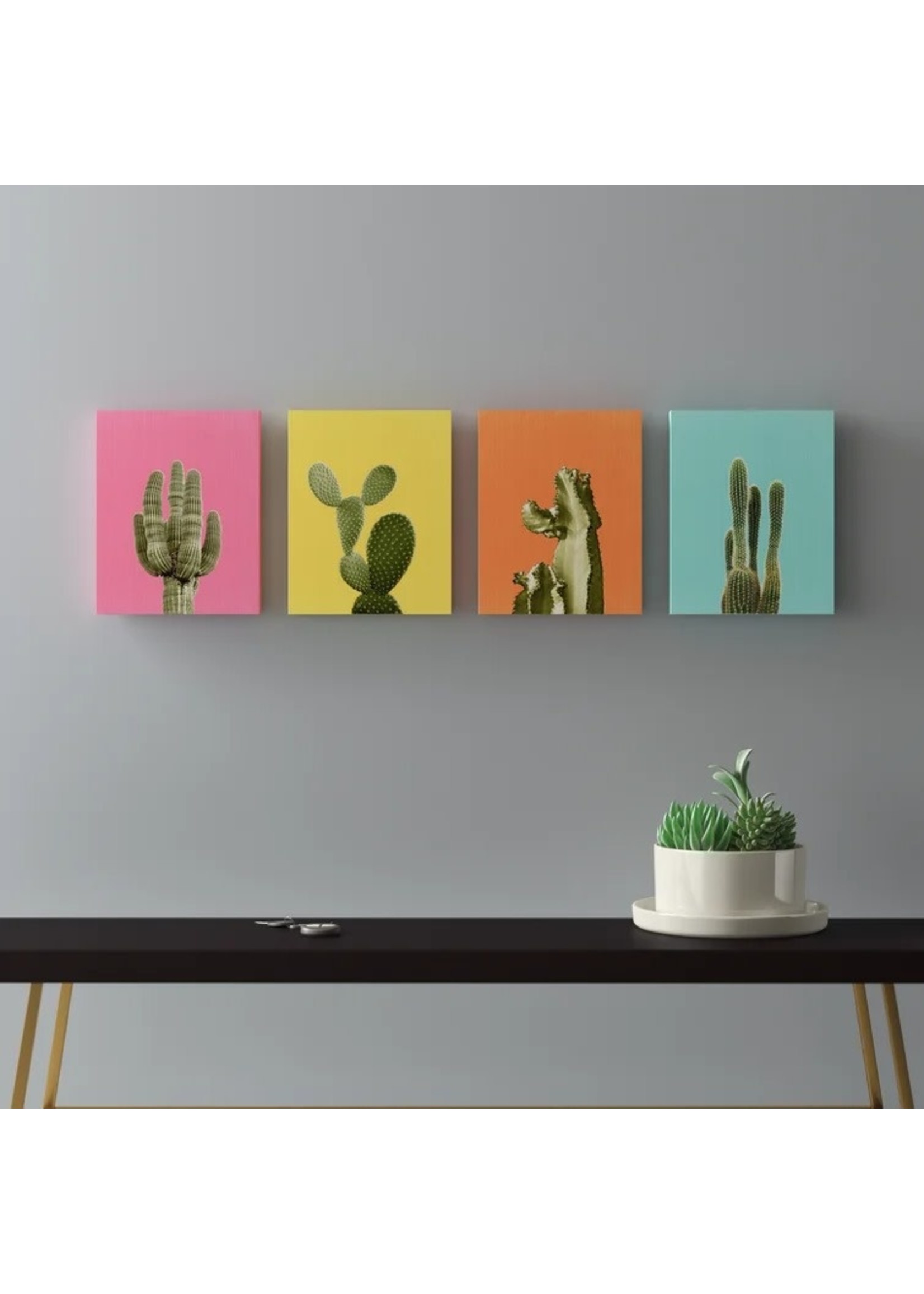 *Cactus by Lila + Lola - 4 Piece Wrapped Canvas Graphic Art Print Set