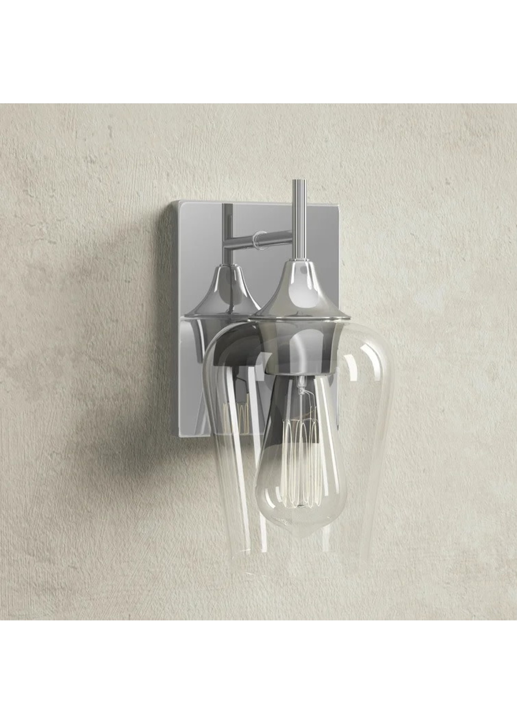 *Keener 1 - Light Dimmable Armed Sconce - Polished Chrome