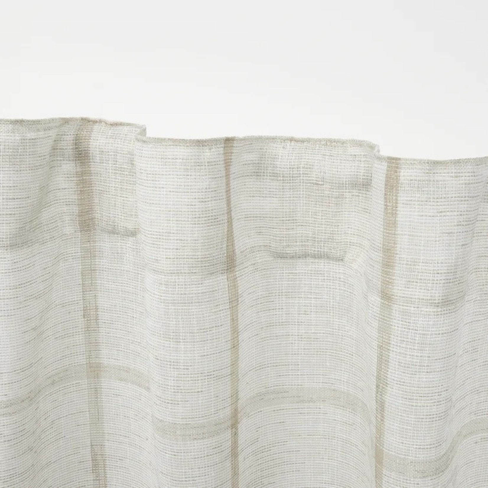 *54" x 96" Rubin Linen Plaid Sheer Curtain Panels - Set of 2 - Beige