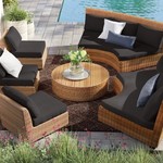 *COVERS ONLY Tegan Outdoor Cushion Cover 14 Pieces - Black - Final Sale