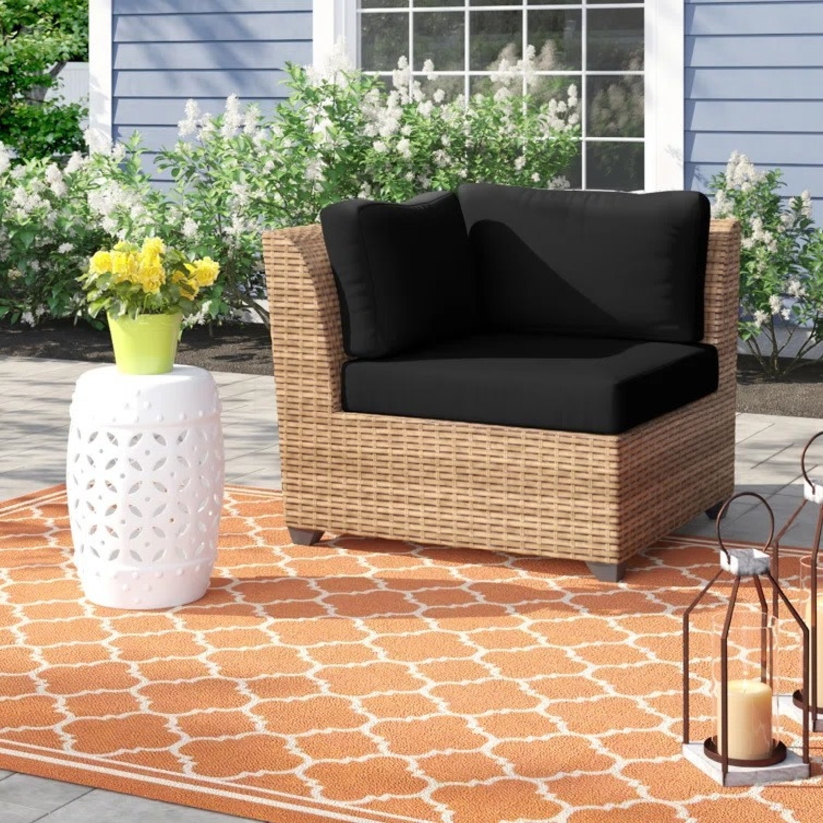*COVERS ONLY Tegan Outdoor Cushion Covers - 3 Piece - Seat, Back & Side - Black - Final Sale