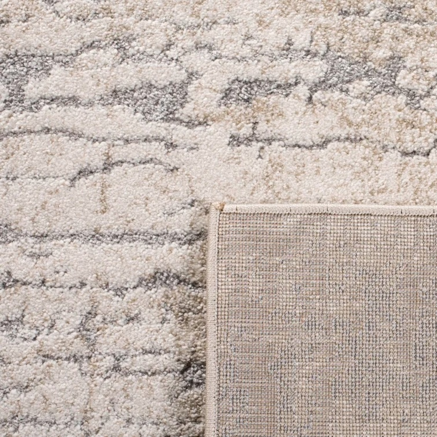 * 2'3" x 10' - Goble Abstract Taupe/Ivory Area Rug