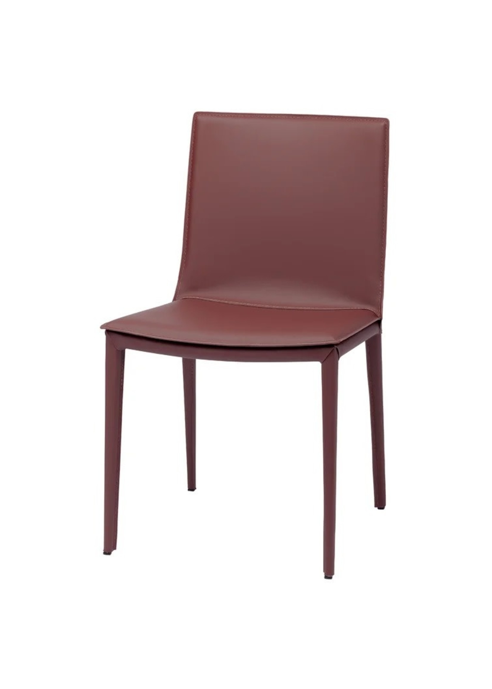 *Schrock Leather Upholstered Dining Chairs - Set of 2 - Bordeaux