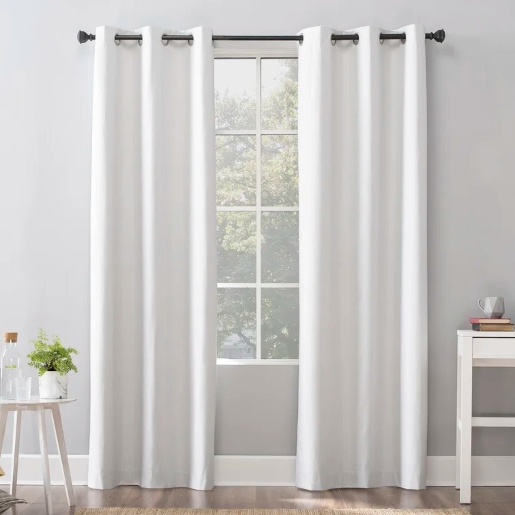 *40" x 63" Kennith Solid Max Blackout Thermal Grommet Curtain Panels - Set of 2 - White