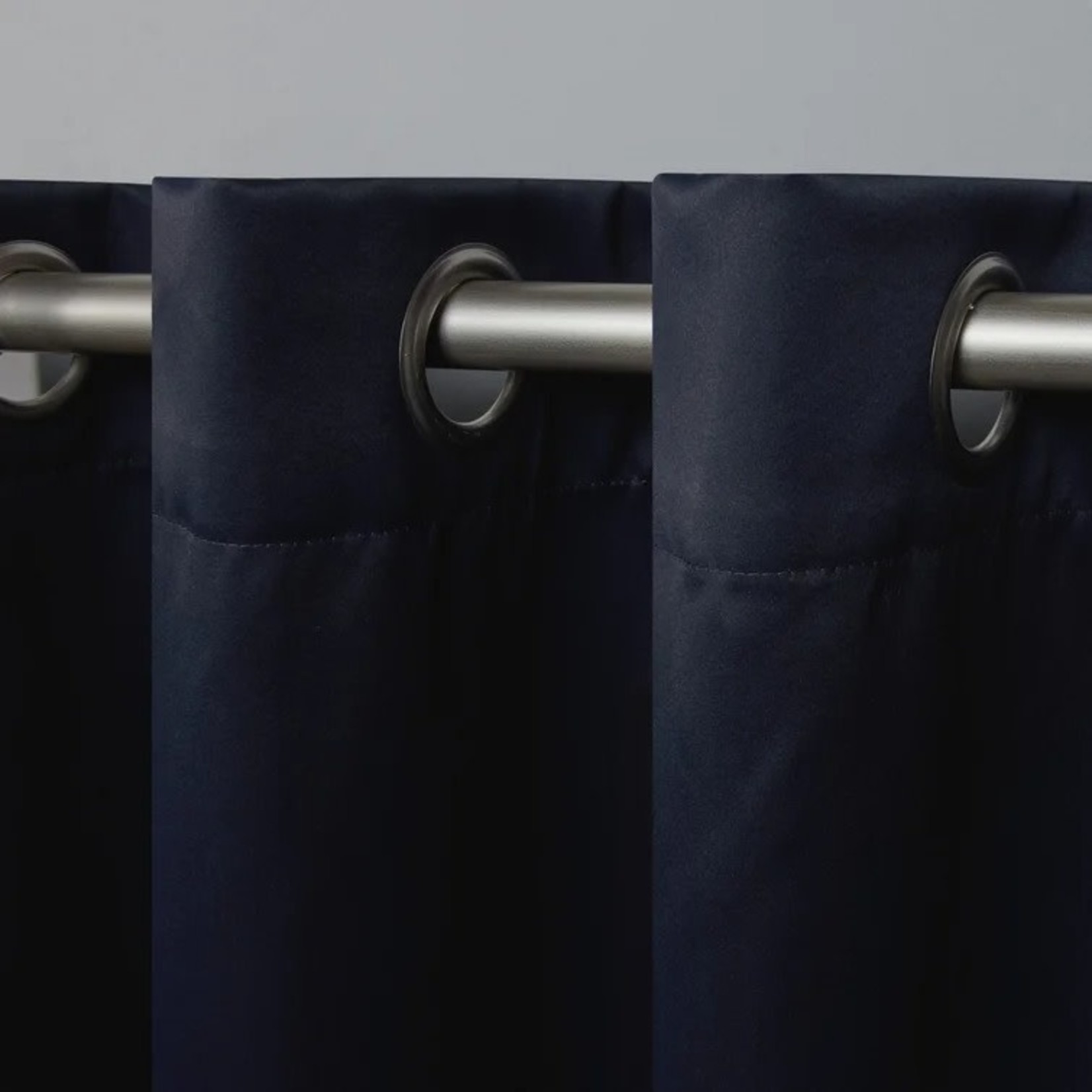 *52" x 84" Kennith Solid Max Blackout Thermal Grommet Curtain Panels - Set of 2 - Navy