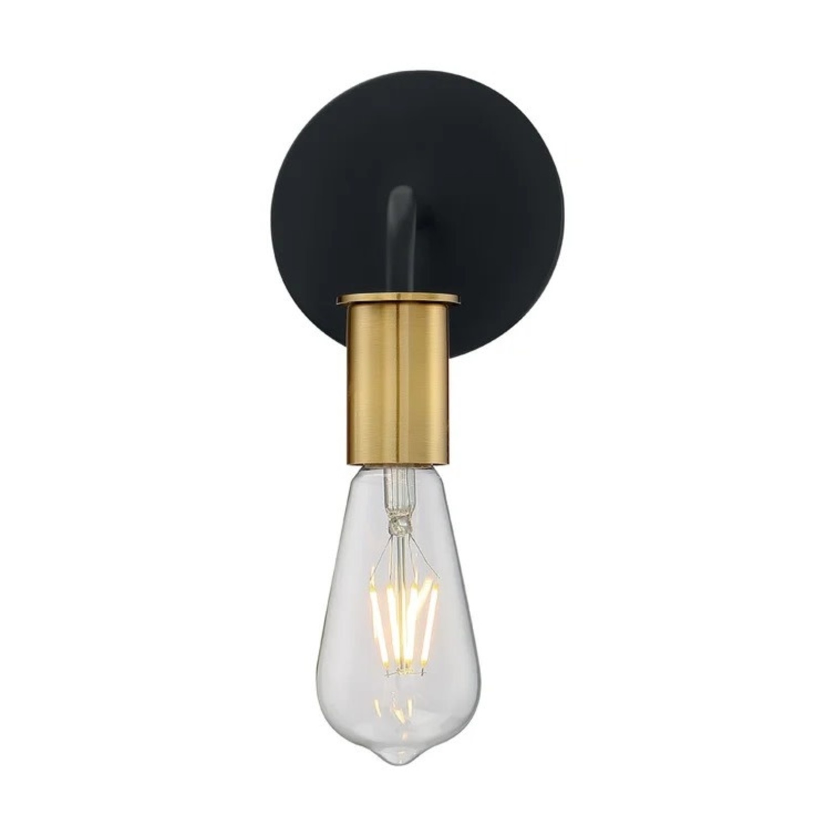 *Riaz 1-Light Dimmable Bath Sconce - Black/Brushed Brass
