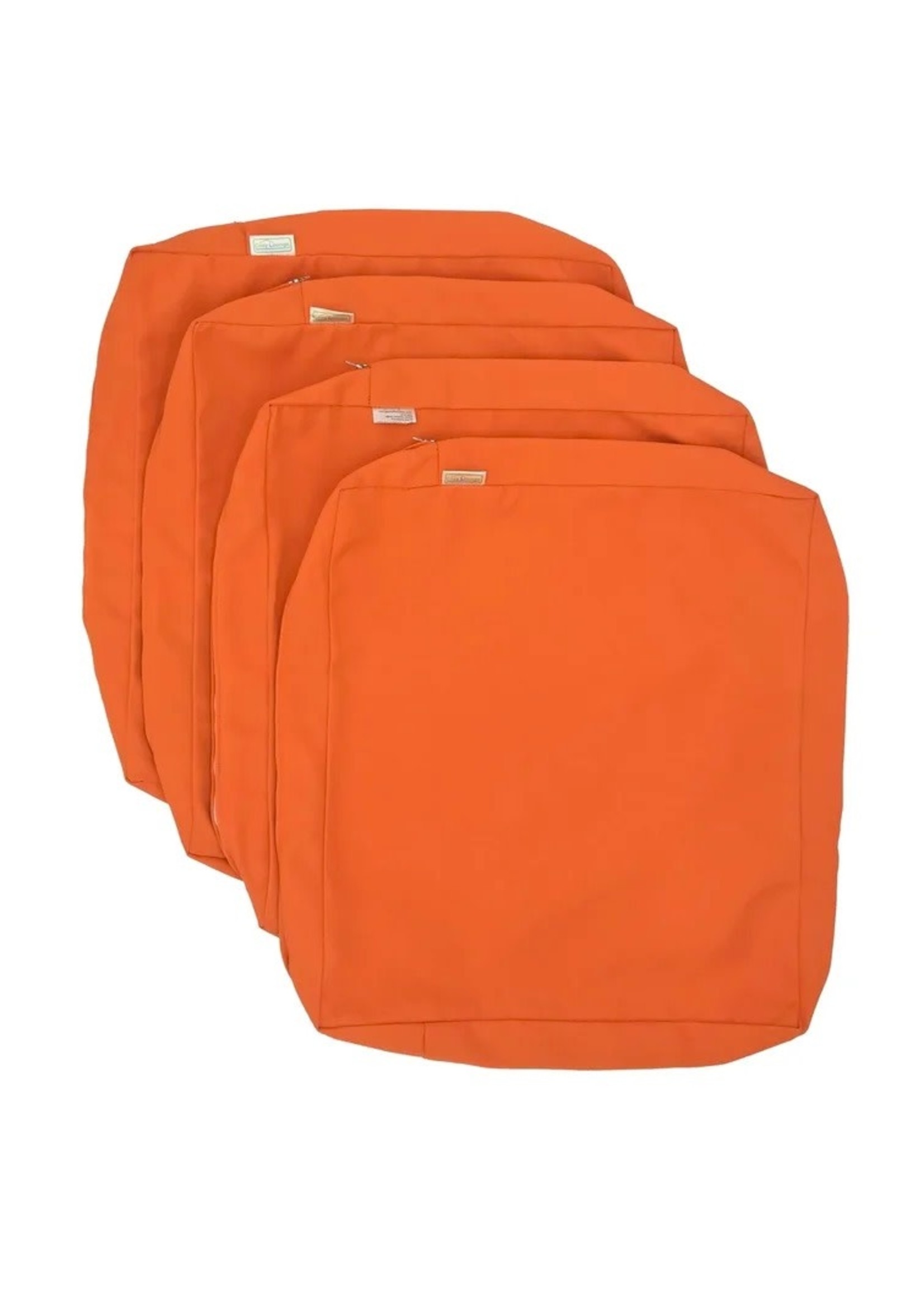 *COVERS ONLY - 17.5" x 18" Indoor/Outdoor Dining Chair Cushion Covers - Set of 4 - Orange - Final Sale