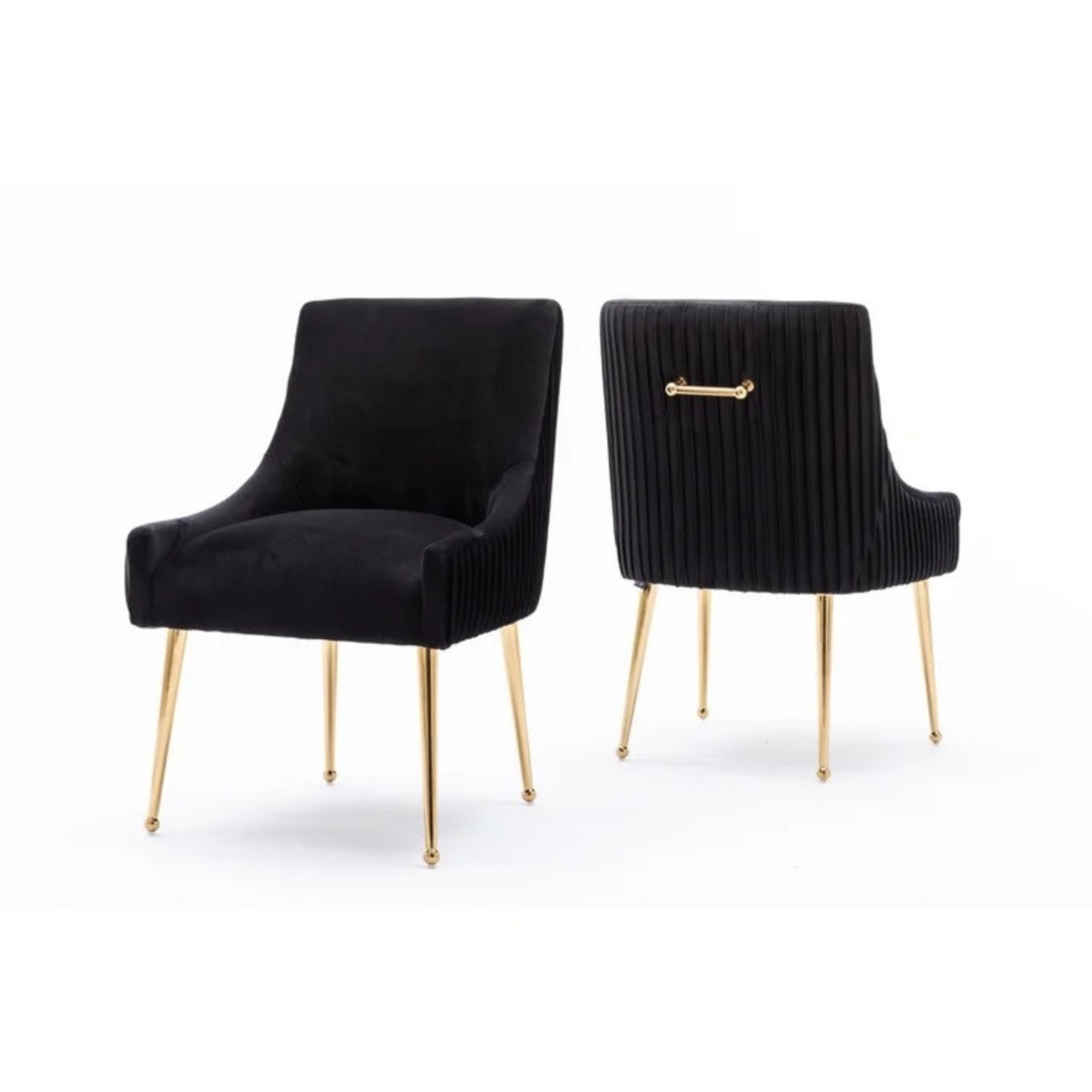 *Baudel Tufted Velvet Side Chairs - Set of 2 - Black