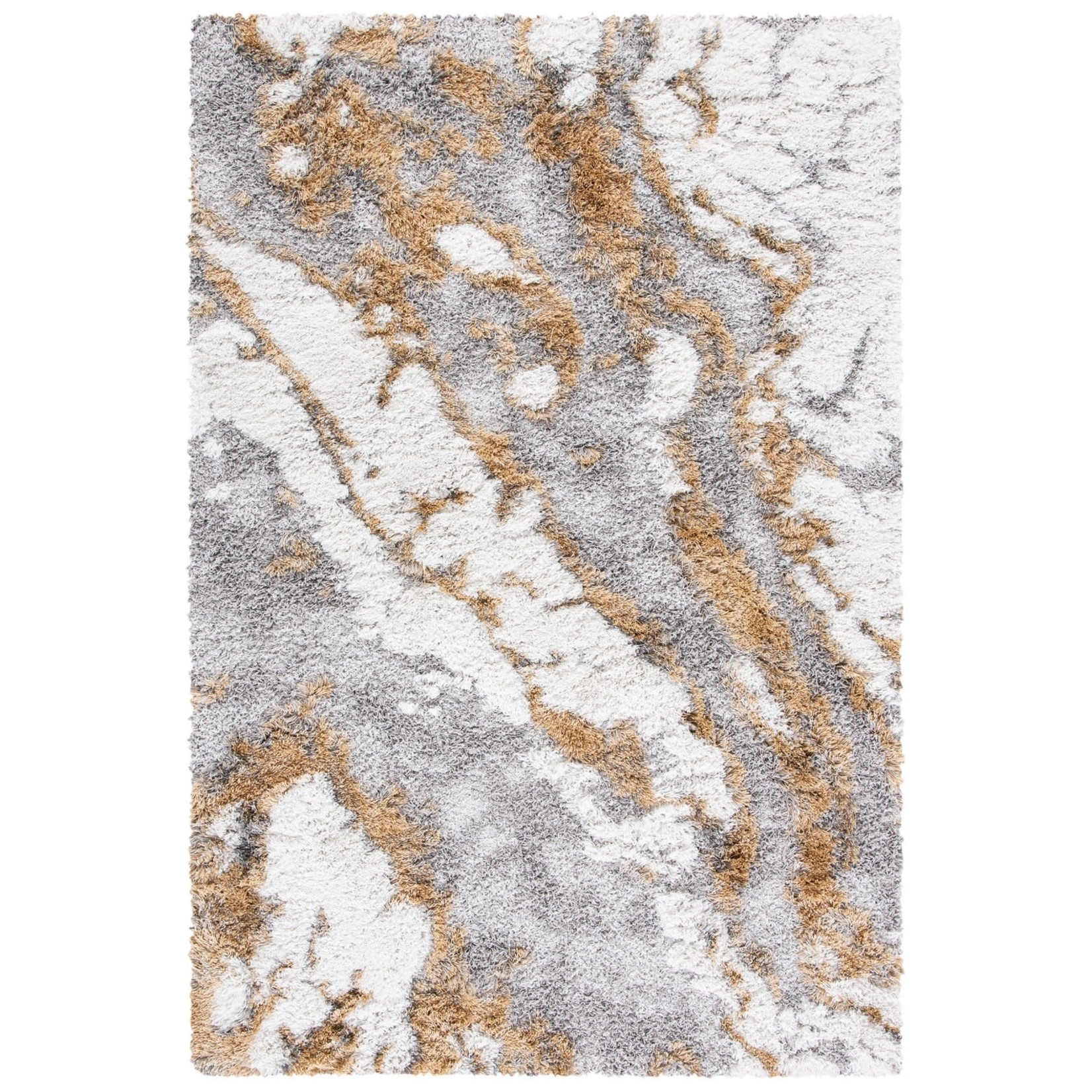 *5'3 x 7'7 Elser Abstract Ivory/Gray/Gold Area Rug