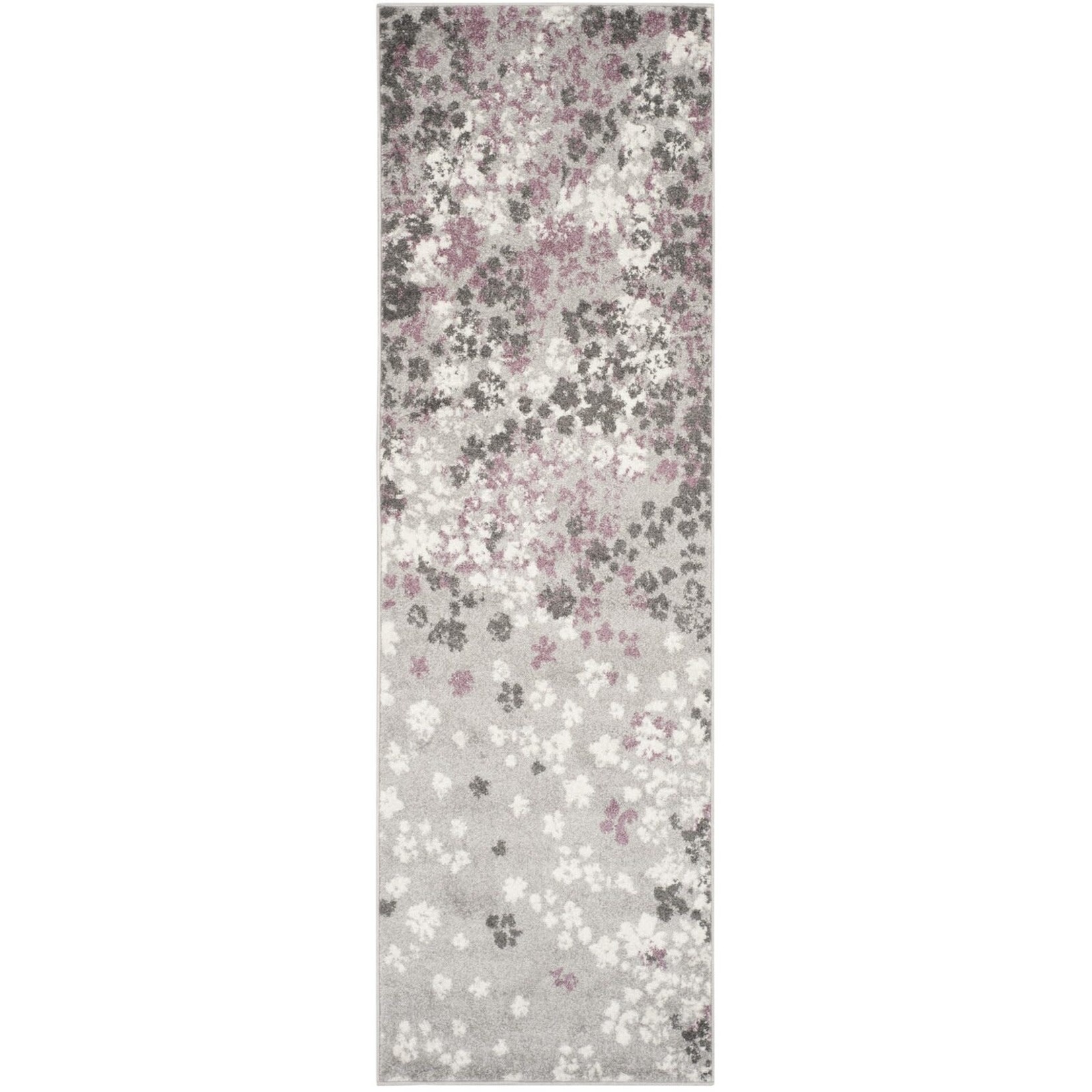 *2'6 x 4' Galli Floral Gray/Purple Area Rug