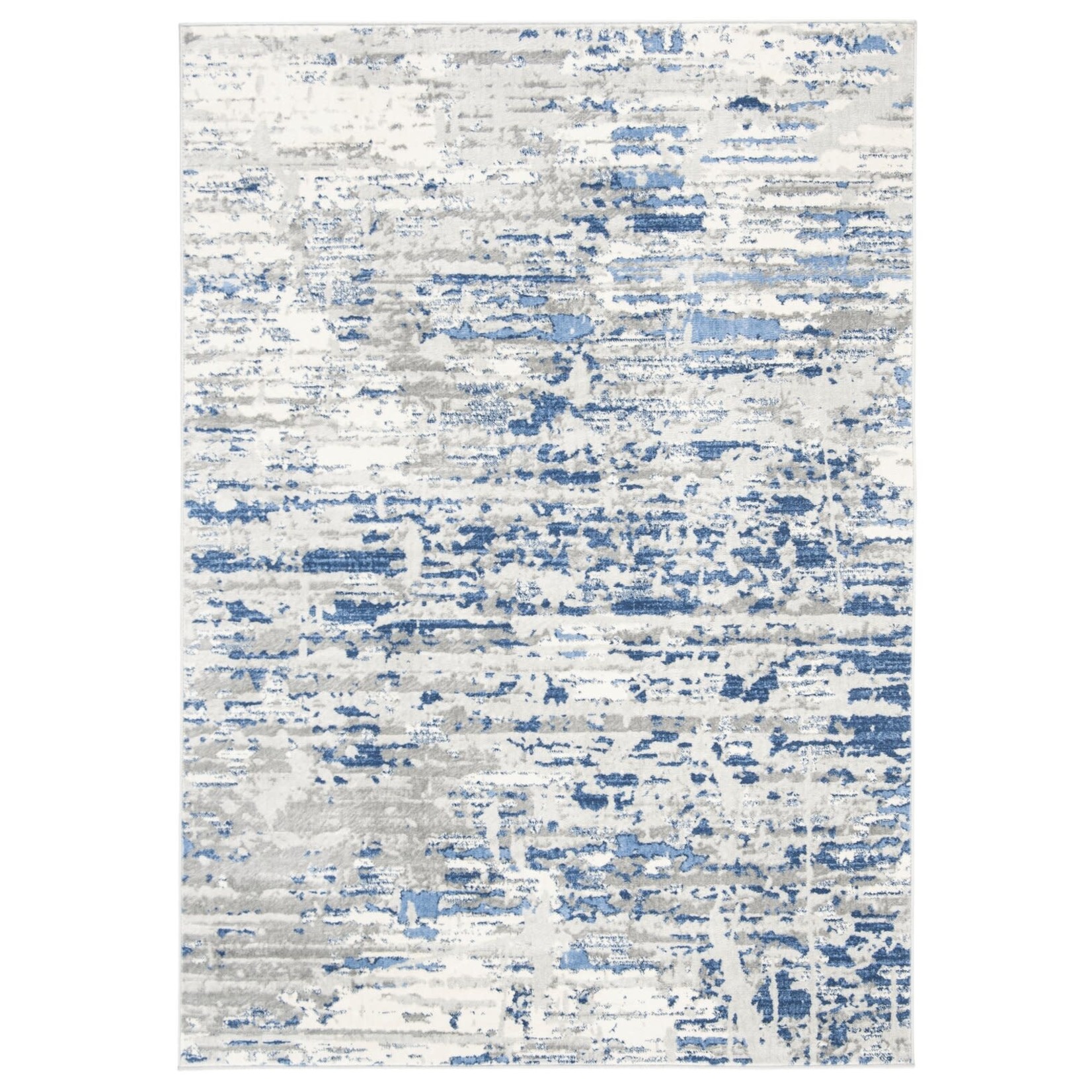 *2' x 4' Genessys Abstract Ivory/Blue Area Rug