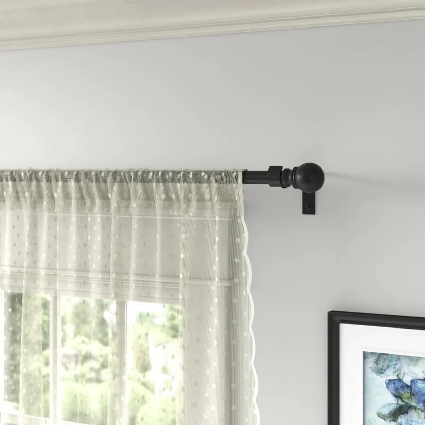*Mendoza Adjustable 0.5" Single Curtain Rod - Missing screw on bracket to hold rod in place - Final Sale