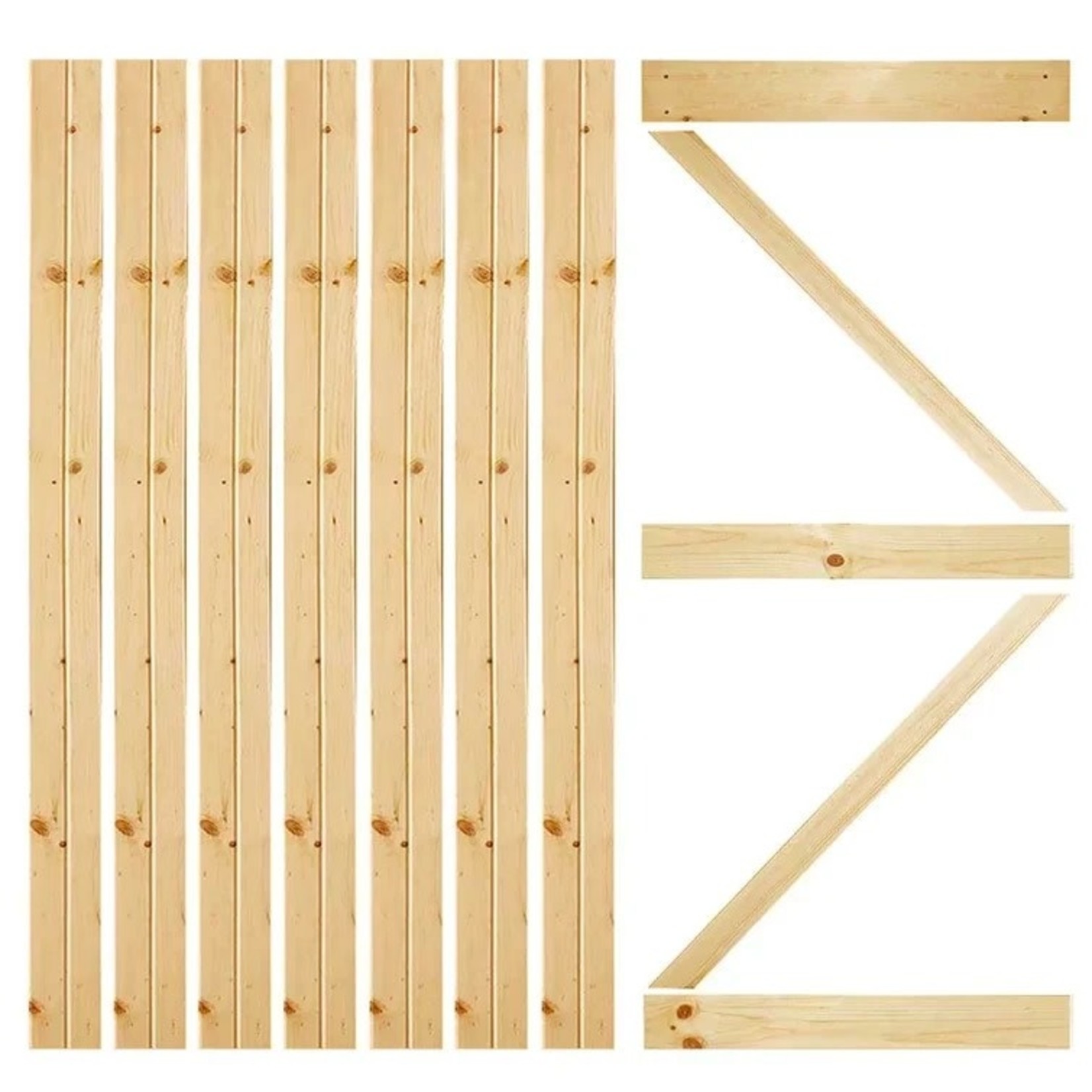 *30" x 84" Flush Solid and Manufactured Wood Unfinished K-Bar Solid Core Pine Interior Barn Door