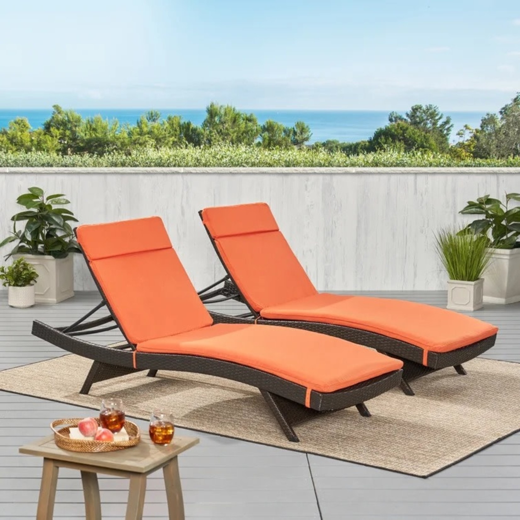 *Outdoor Seat/Back Cushions - Set of 2 - Orange