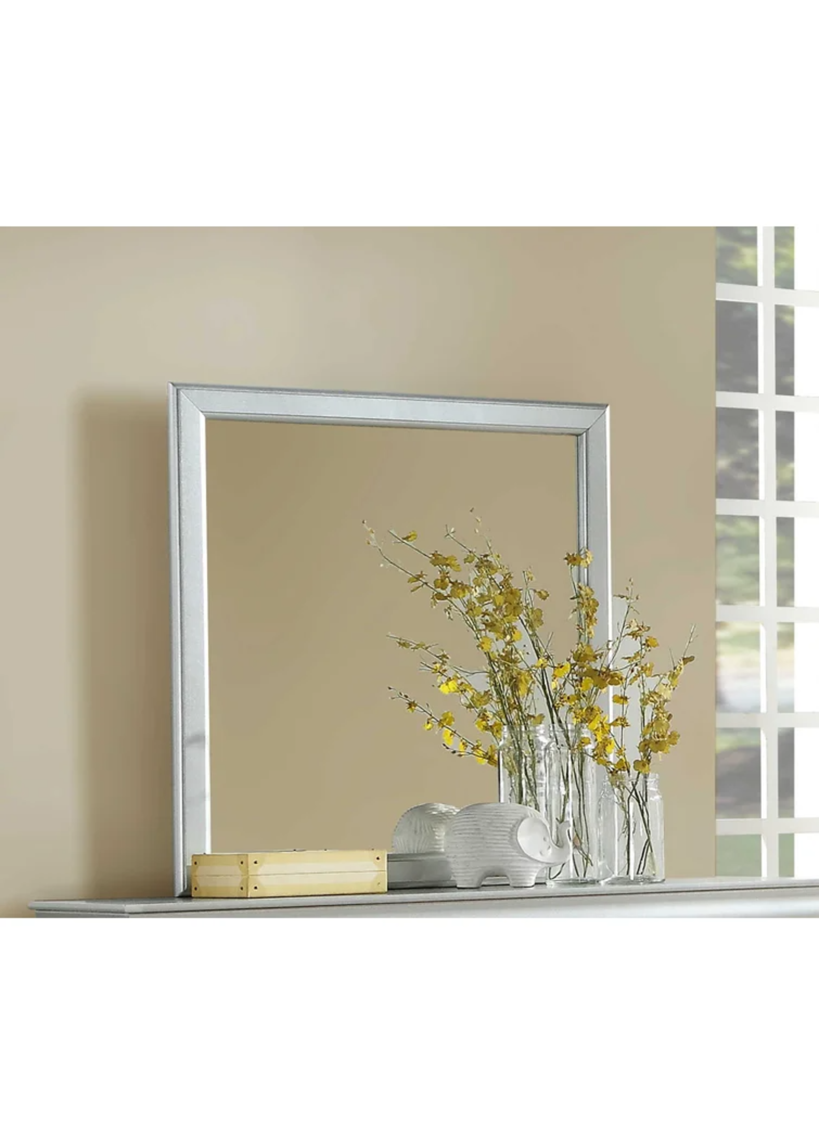 *38" x 36" Fjeldheim Traditional Dresser Mirror - Platinum