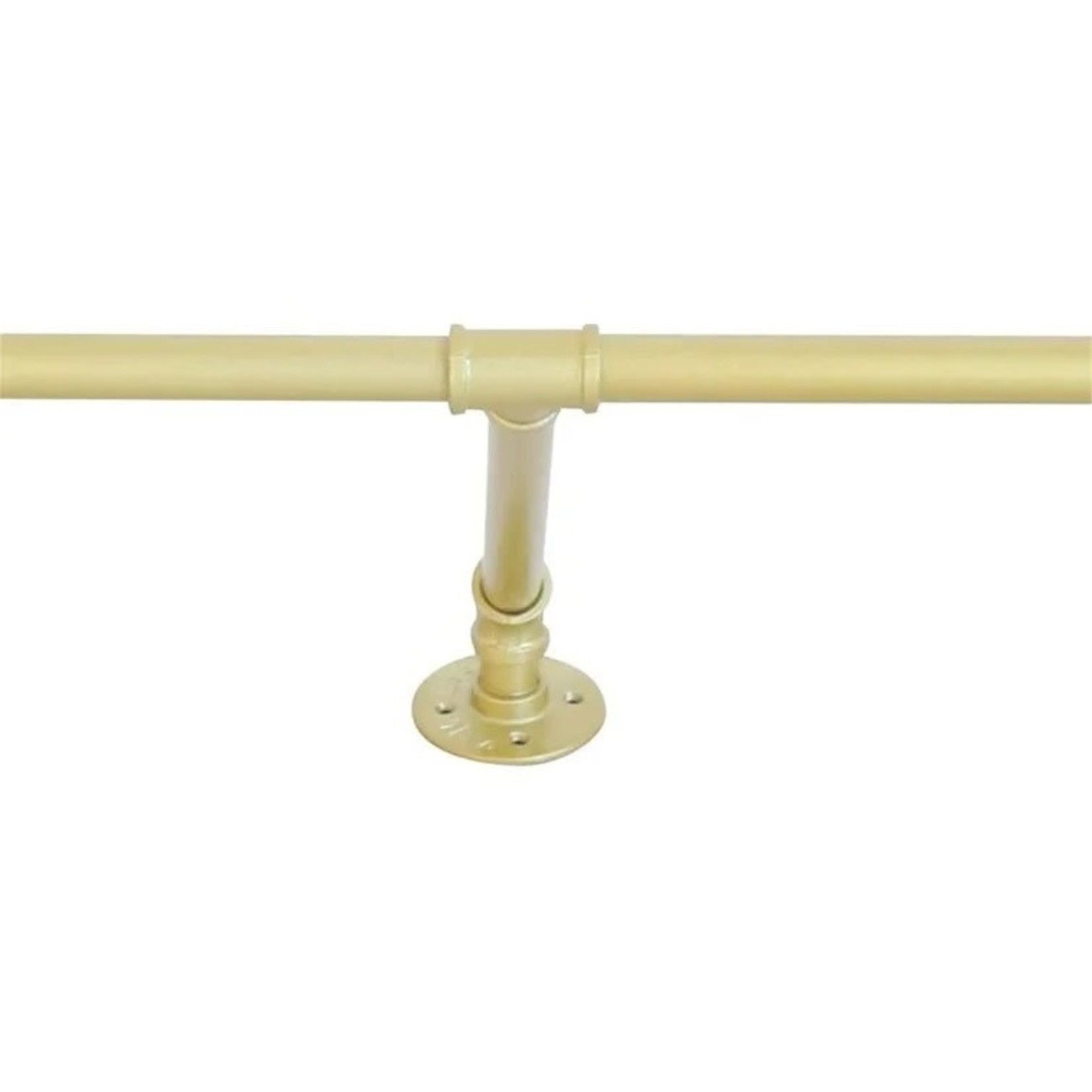 *Wall Mounted Garment Rack Industrial Pipe Clothes Hanging Bar -Gold