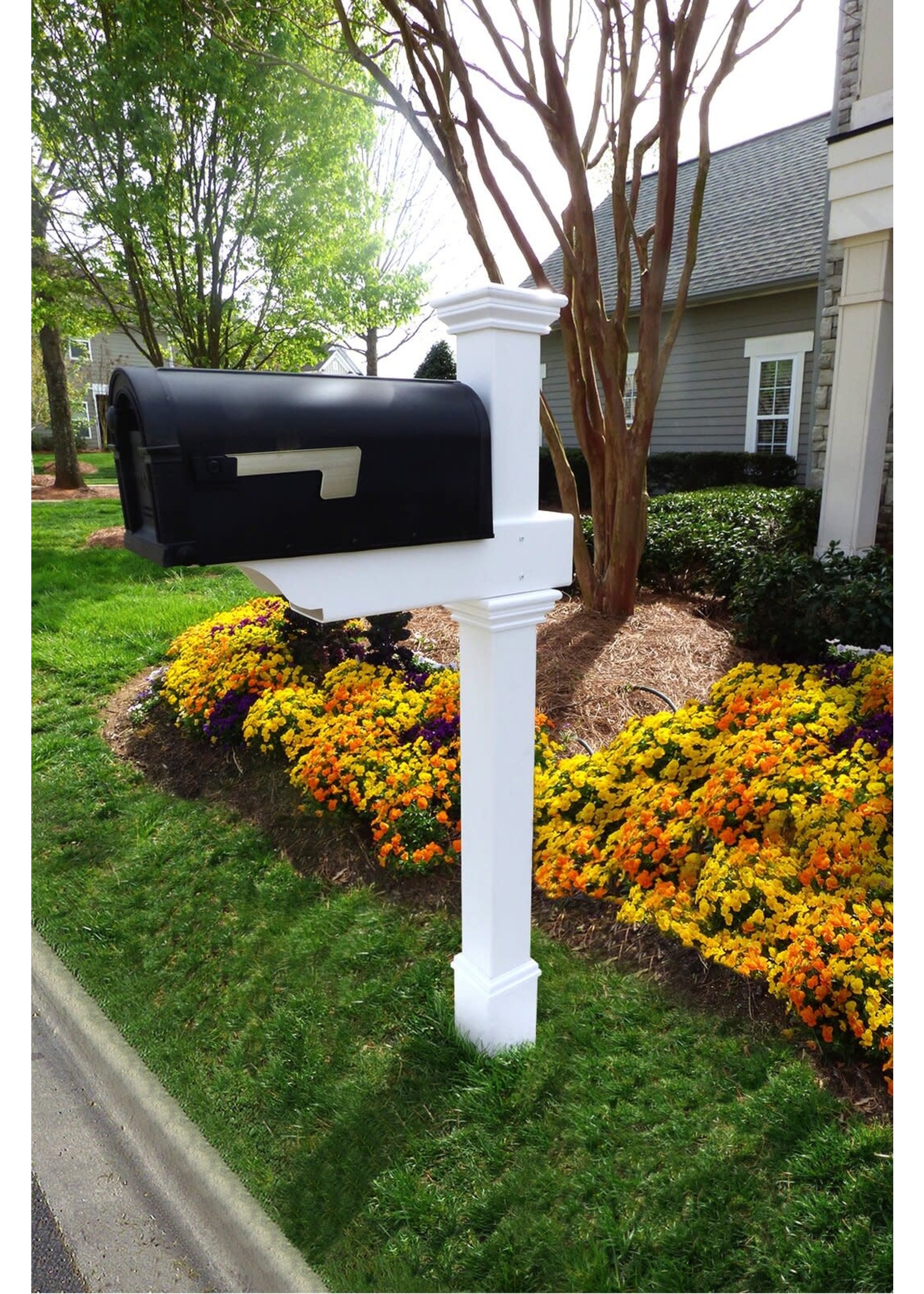 *MAILBOX NOT INCLUDED - 27" W x 57" H In-Ground Decorative Post with Newspaper Holder