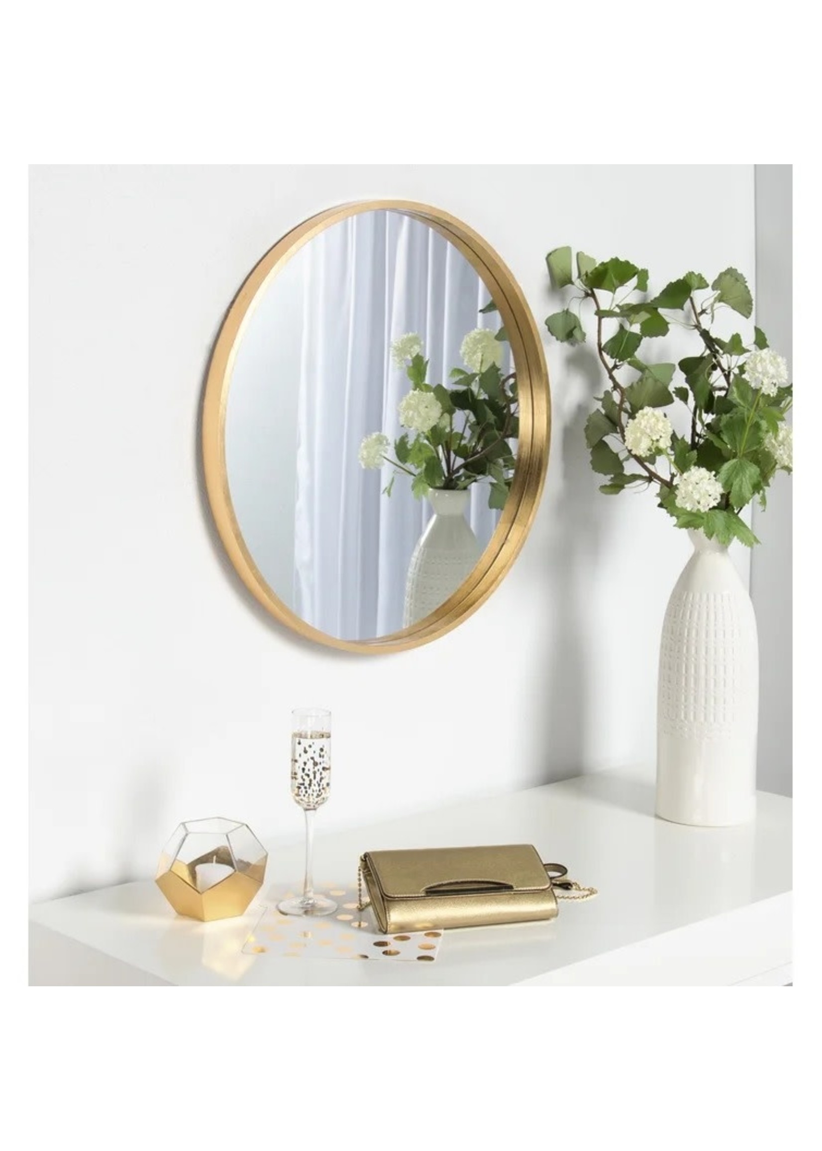 *25.6 Andrickson Riesner Modern & Contemporary Accent Mirror - Gold
