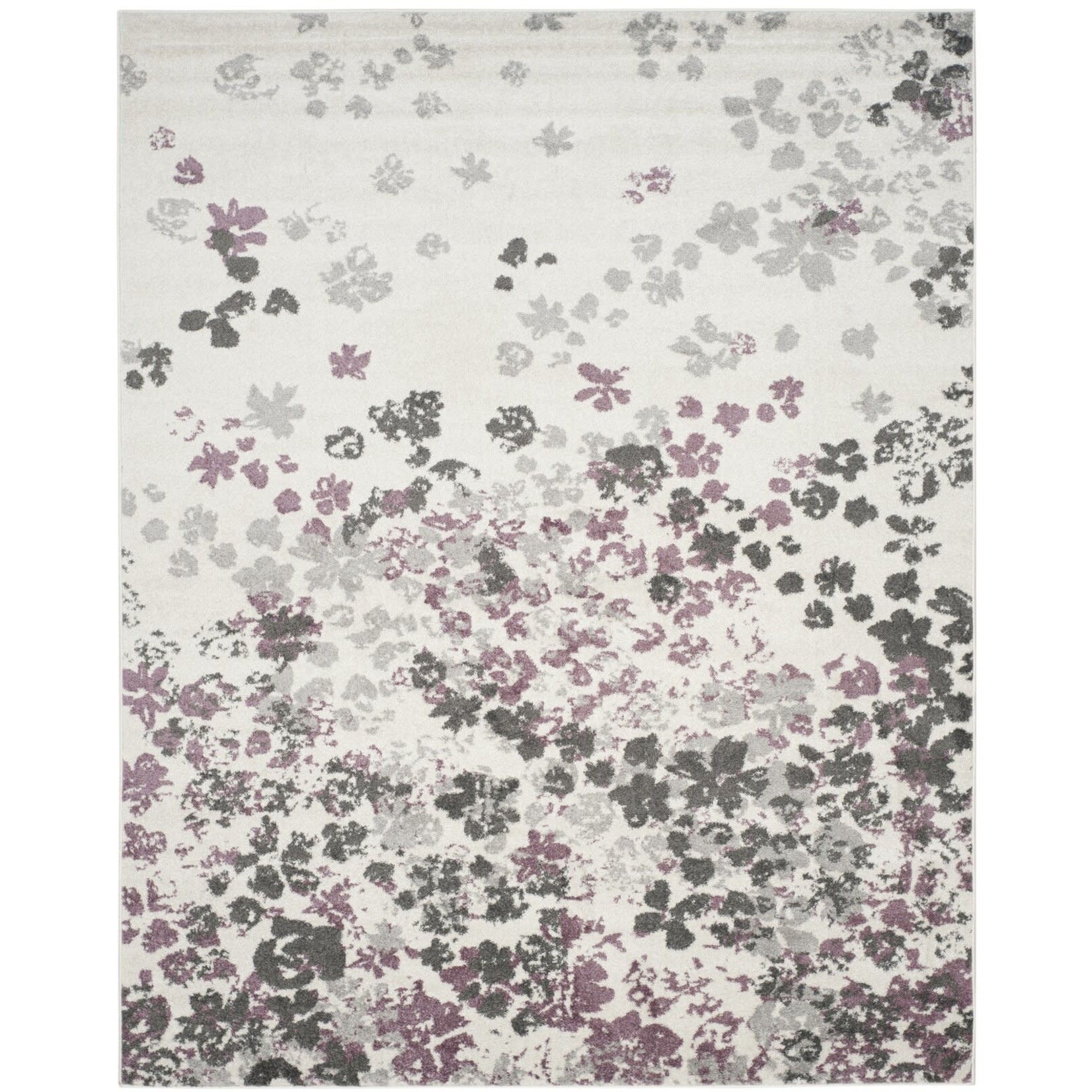 *11' x 15' Makeba Poughkeepsie Floral Ivory/Gray/Purple Area Rug