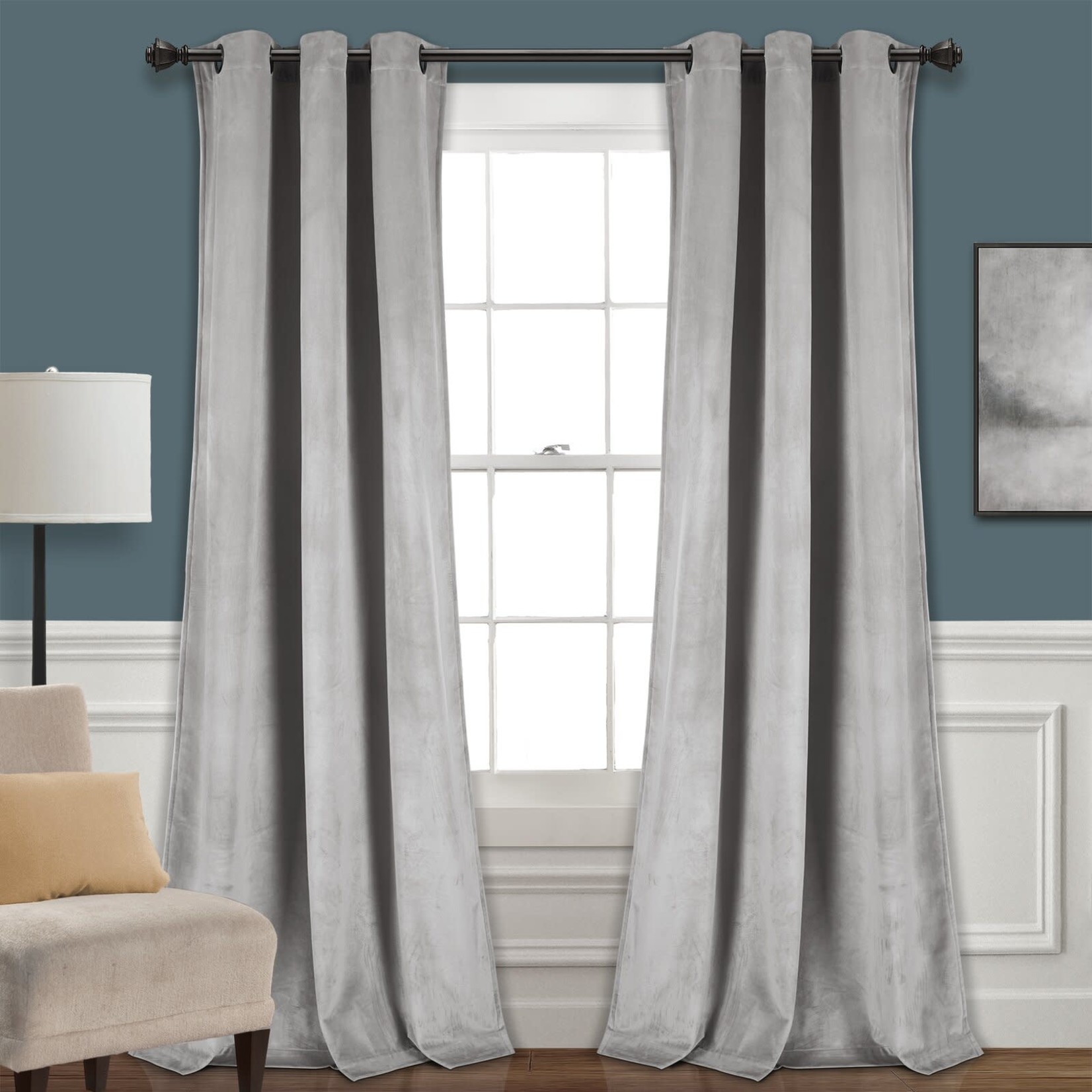 *38" x 108" Belknap Velvet Solid Room Darkening Curtain Panels - Set of 2