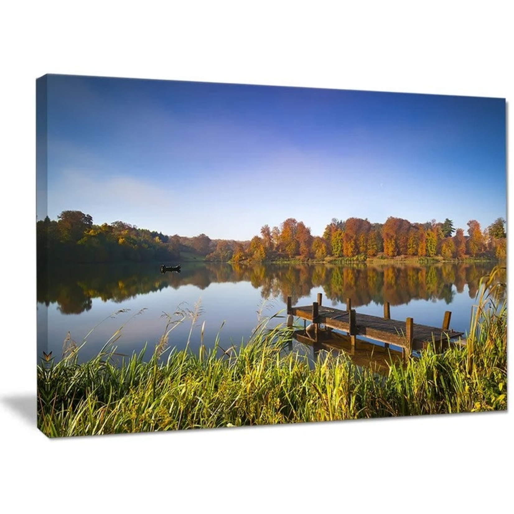*20" x 40" Still Waters of Fall Lake' Photographic Print on Wrapped Canvas