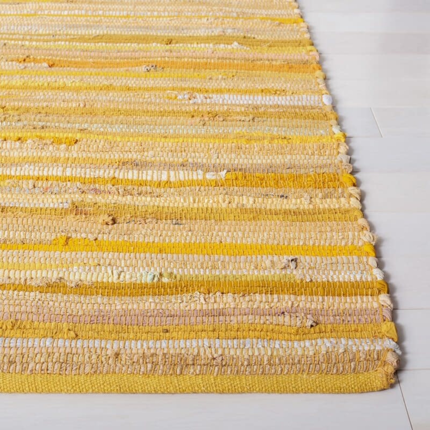 *2'3 x 5' Nyjel Handwoven Cotton Yellow Area Rug