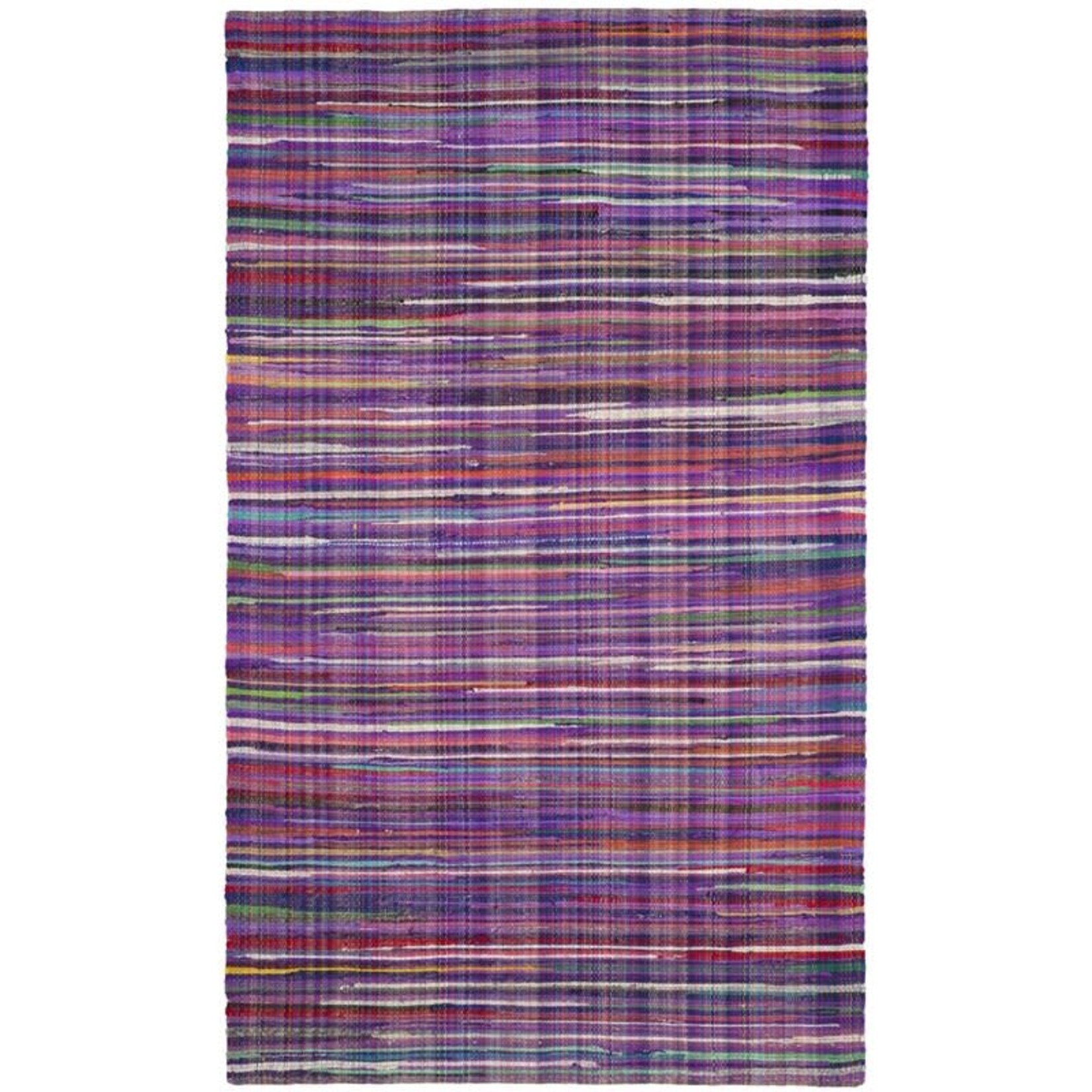 *3' x 5' Fales Handwoven Flatweave Cotton Purple/Multicolor Area Rug