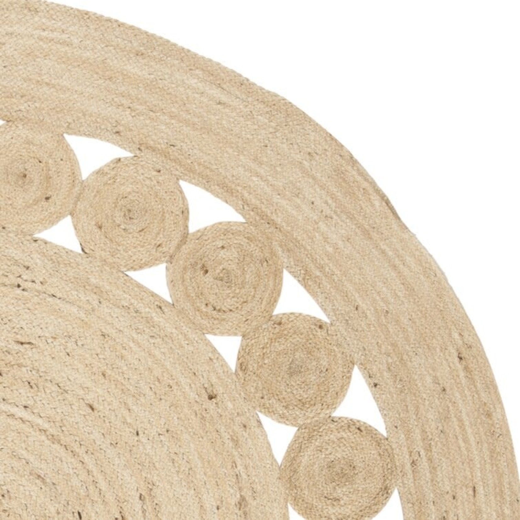 *4' Round Venessa Handwoven Flatweave Jute/Sisal Ivory Area Rug
