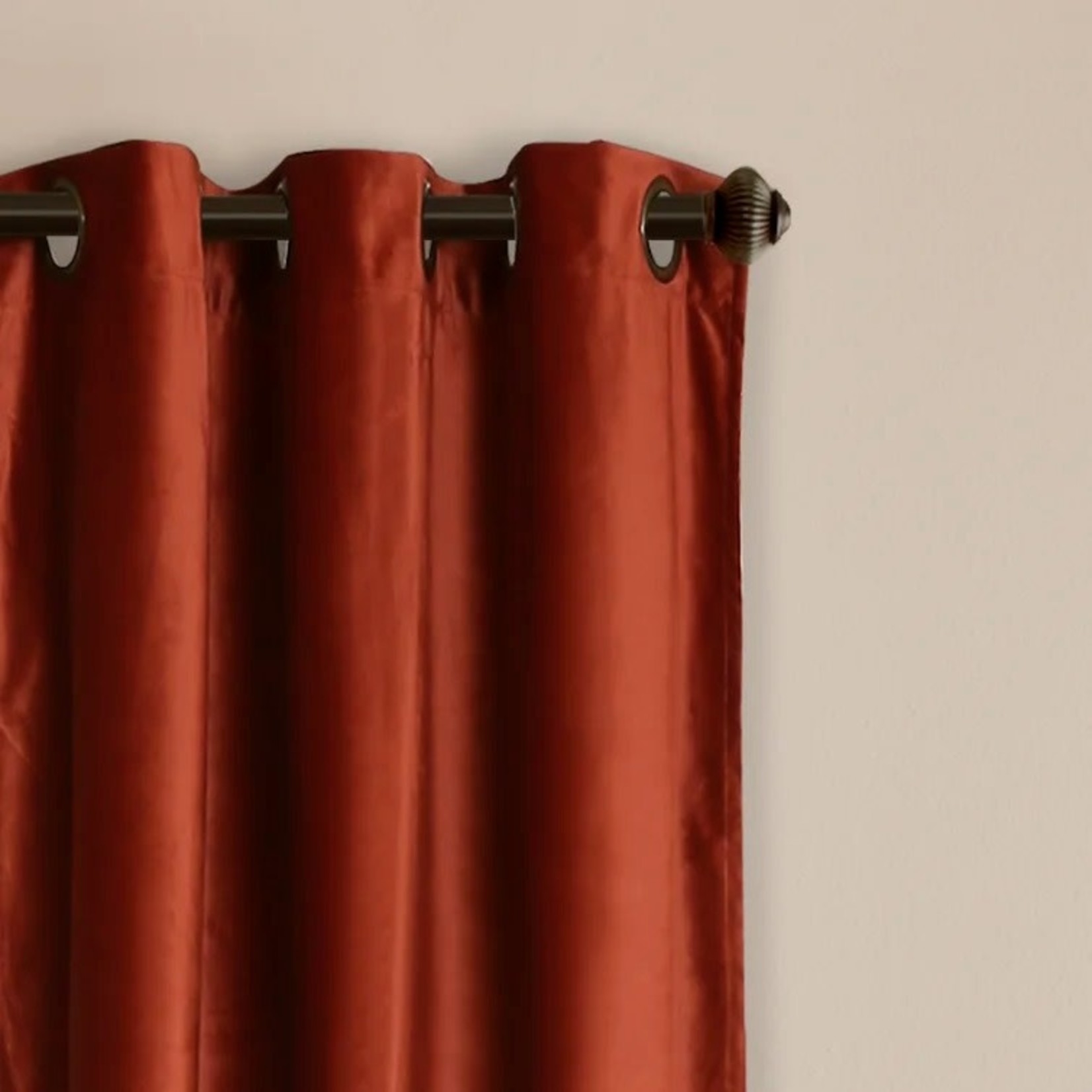 *38" x 95" Belknap Velvet Solid Room Darkening Curtain Panels - Set of 2 - Rust