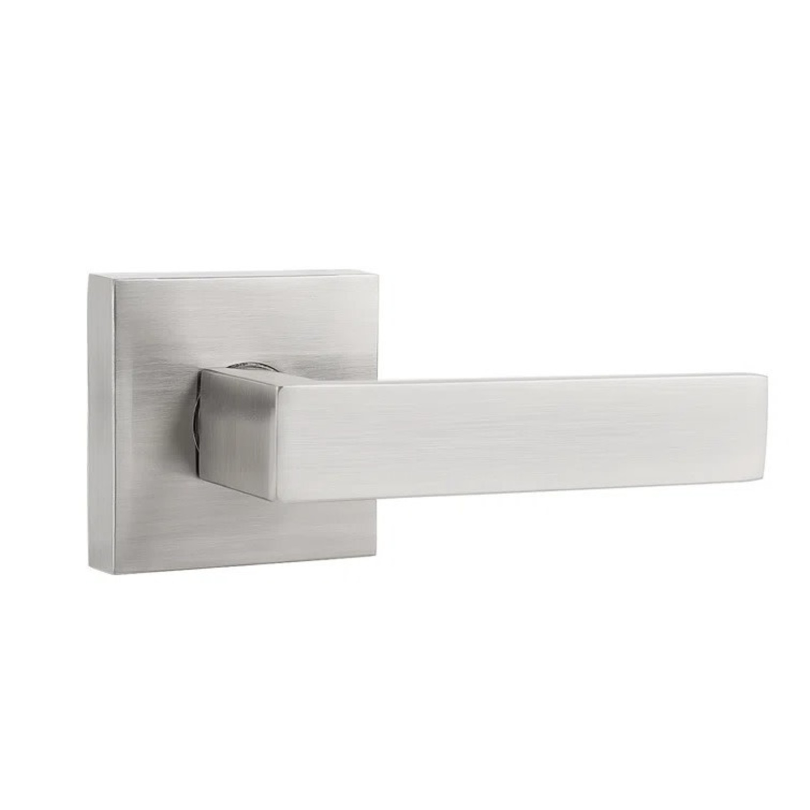 *Passage Door Lever w Square Rosette Heavy Duty Solid Lever - Brushed Nickel