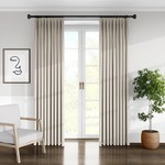*25" x 108" Braeville Semi-Sheer Pinch Pleat Curtain Panels - Set of 2 -Beige
