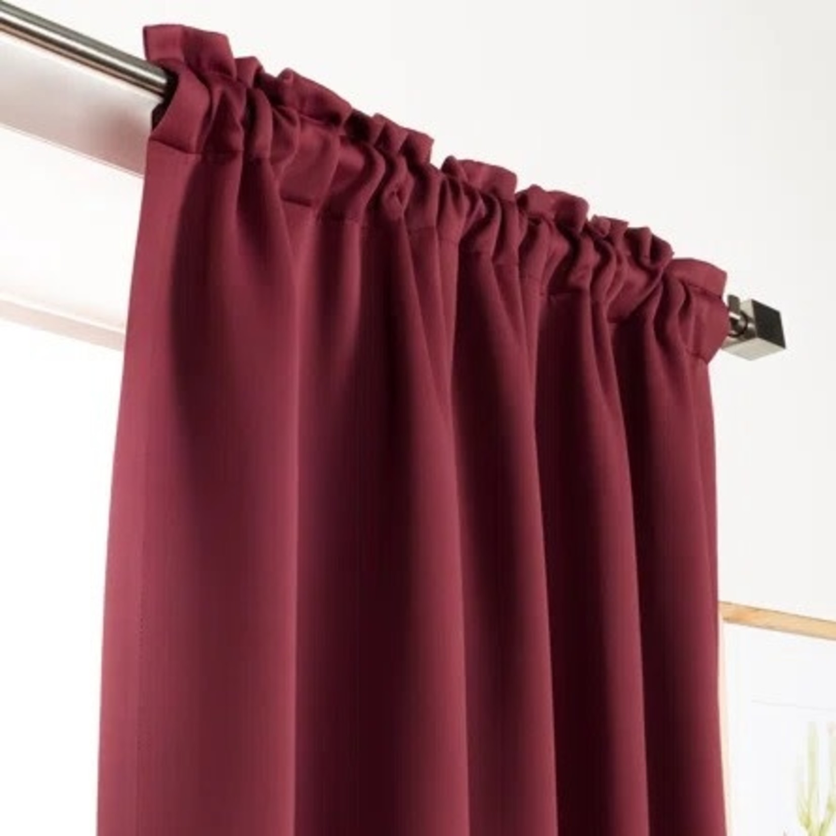 *52" x 84" Wayfair Basics Solid Room Darkining Thermal Curtain - Mulberry