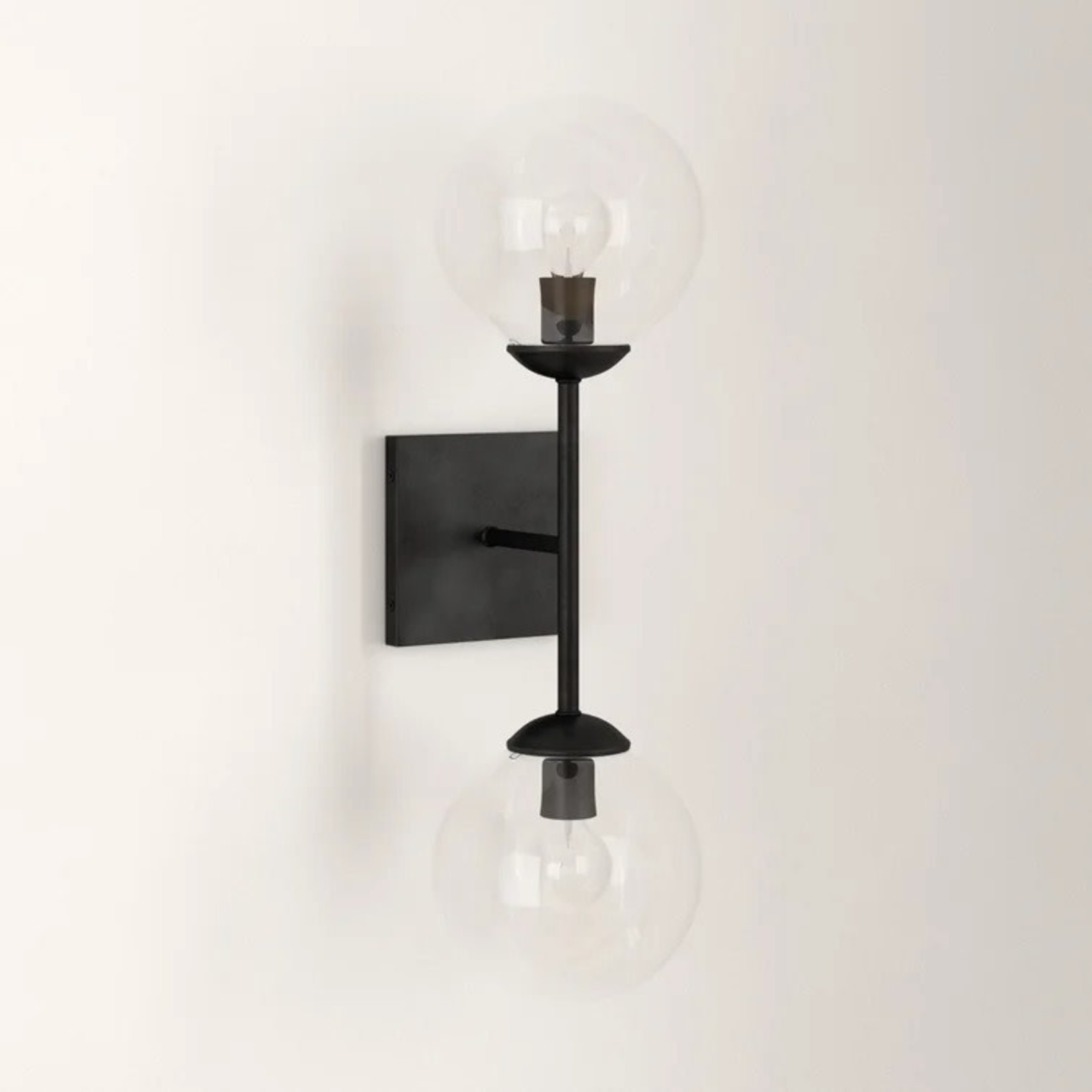 *Sutton Place 2 - Light Dimmable Black Armed Sconce - Black