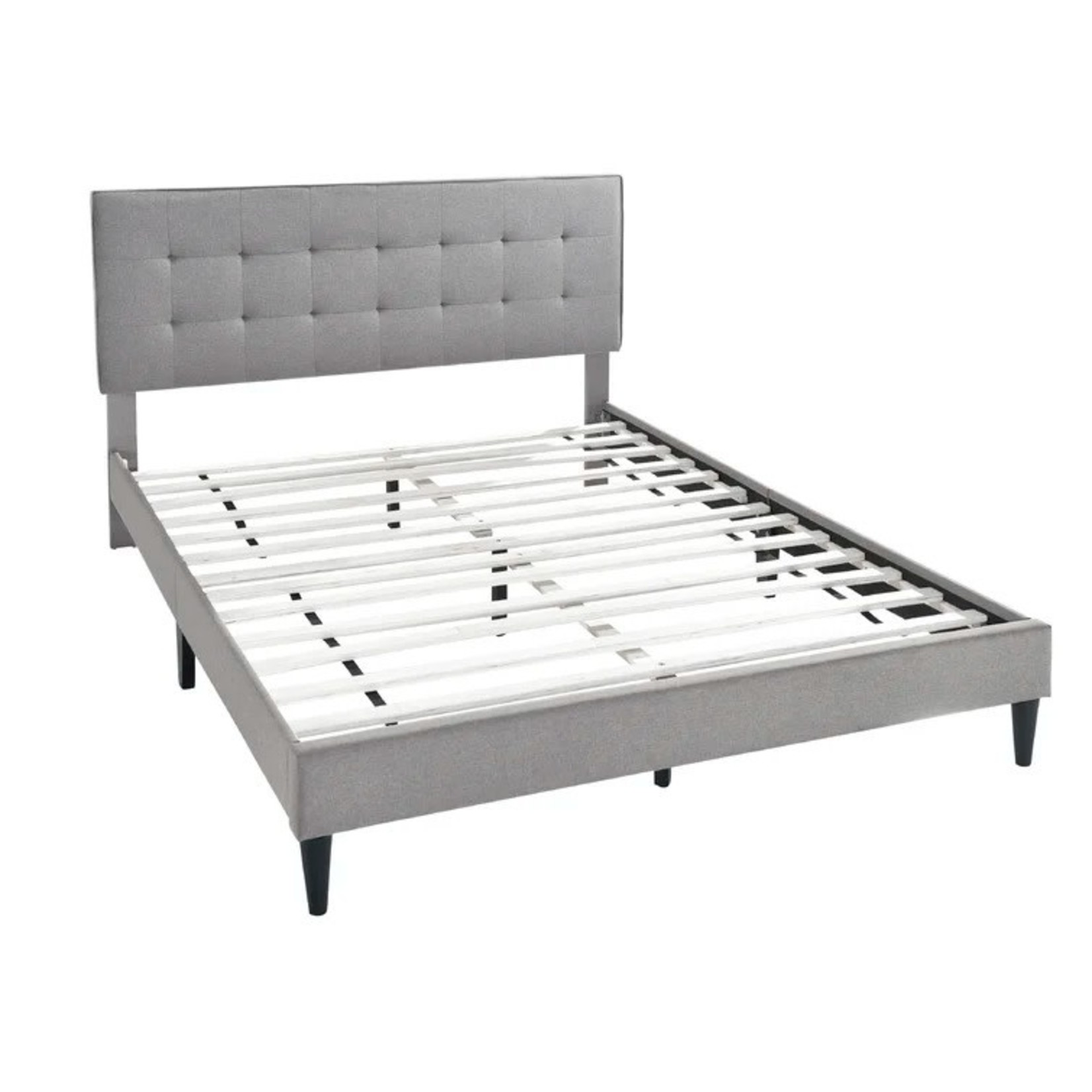 *King - Aquilla Tufted Upholstered Platform Bed - Grey