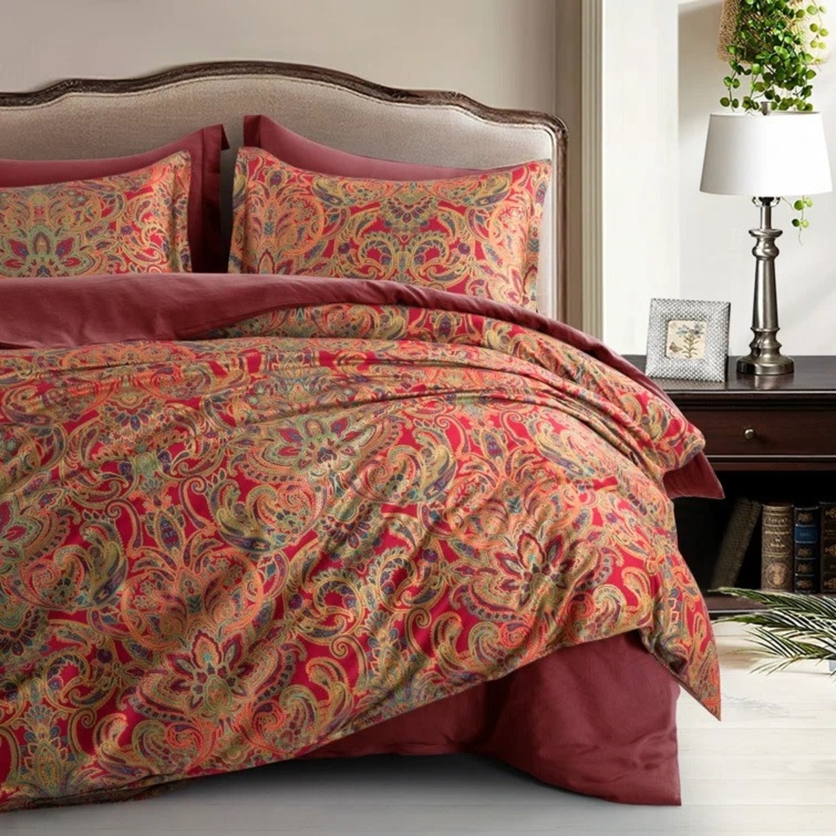 *King -Middaugh Italian Tapestry Bohemian Paisley Duvet Cover Set - Final Sale